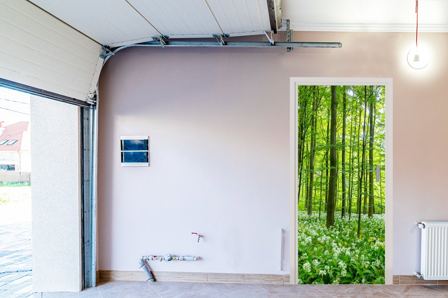 MuchoWow Türtapete Wald - Matt, Fototapete (1 - Bäume Grün, für Türaufkleber, Tür, St), 75x205 cm bedruckt