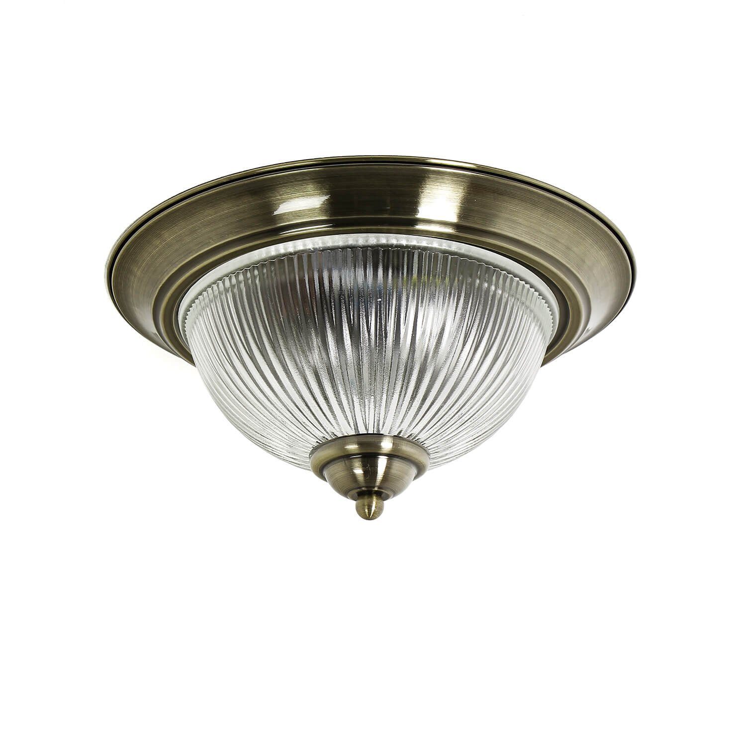 Licht-Erlebnisse Deckenleuchte BARMSTEDT, ohne Leuchtmittel, Jugendstil Deckenlampe Messing Antik Glas Küche Lampe