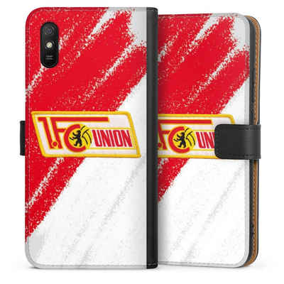 DeinDesign Handyhülle Offizielles Lizenzprodukt 1. FC Union Berlin Logo, Xiaomi Redmi 9A Hülle Handy Flip Case Wallet Cover Handytasche Leder