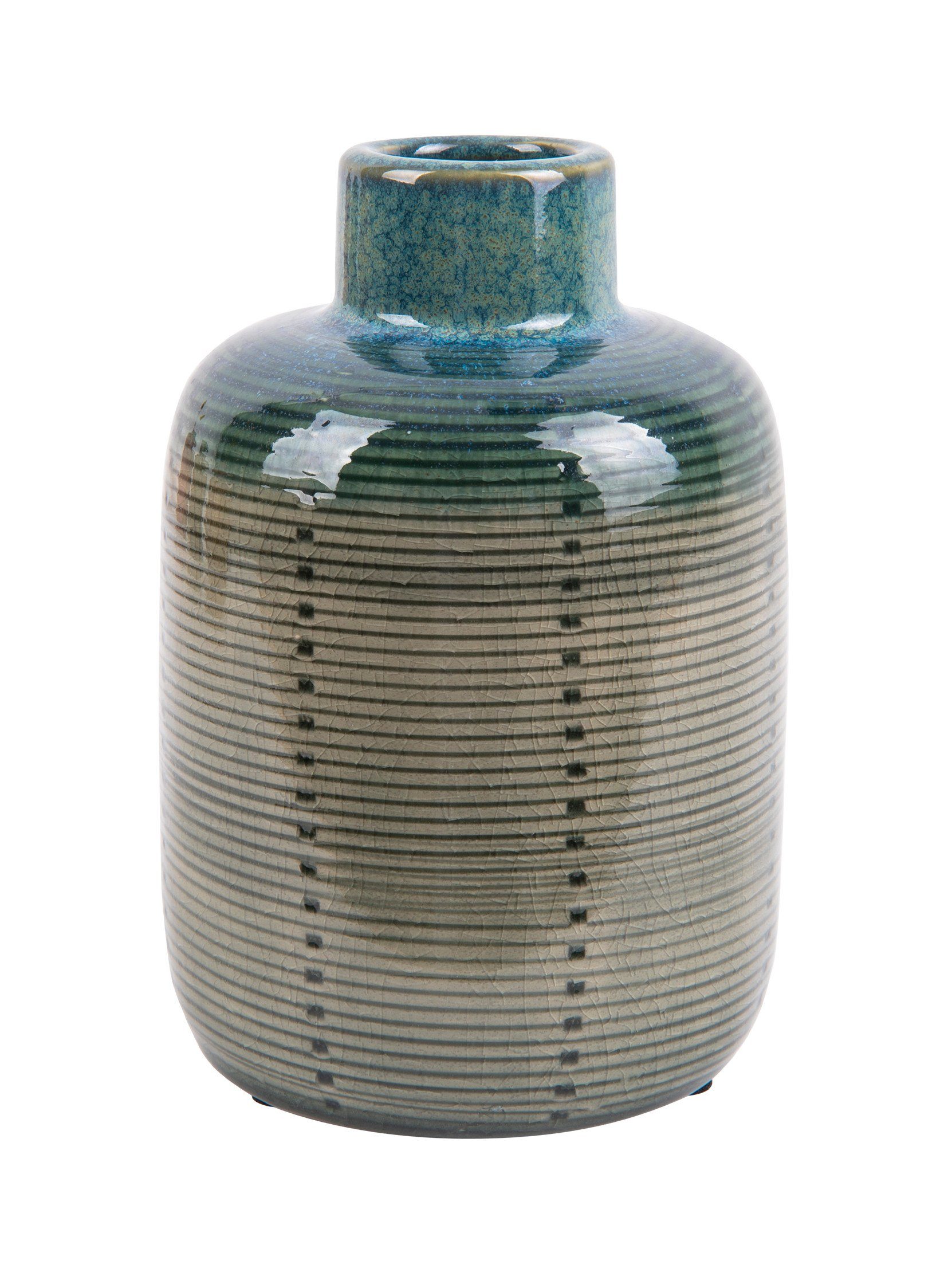 Present Time Dekovase present time Vase Bottle Keramik small grün H14 cm