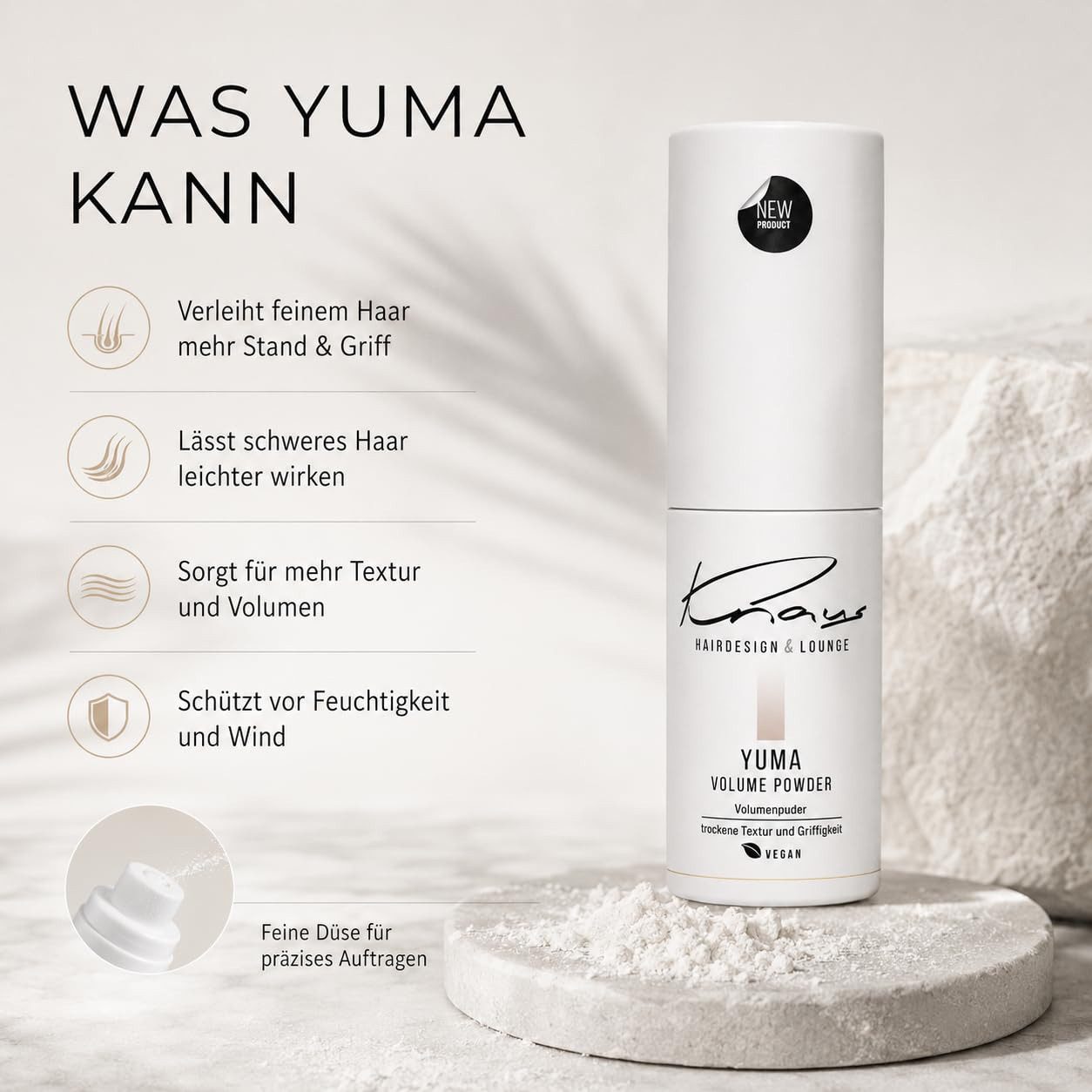Knaus Hairdesign Volumenpuder Profi Volume – Volumenpuder Spray für mehr Fülle, Griff & Textur, 1-tlg.