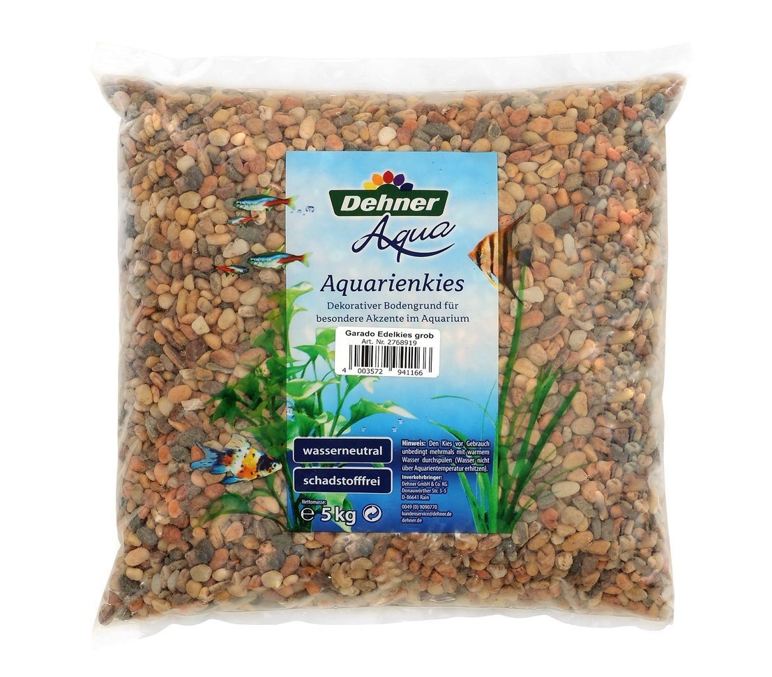 Aquarienkies Aqua Edelkies, Körnung 6-8 mm, 5 kg, braun/grau