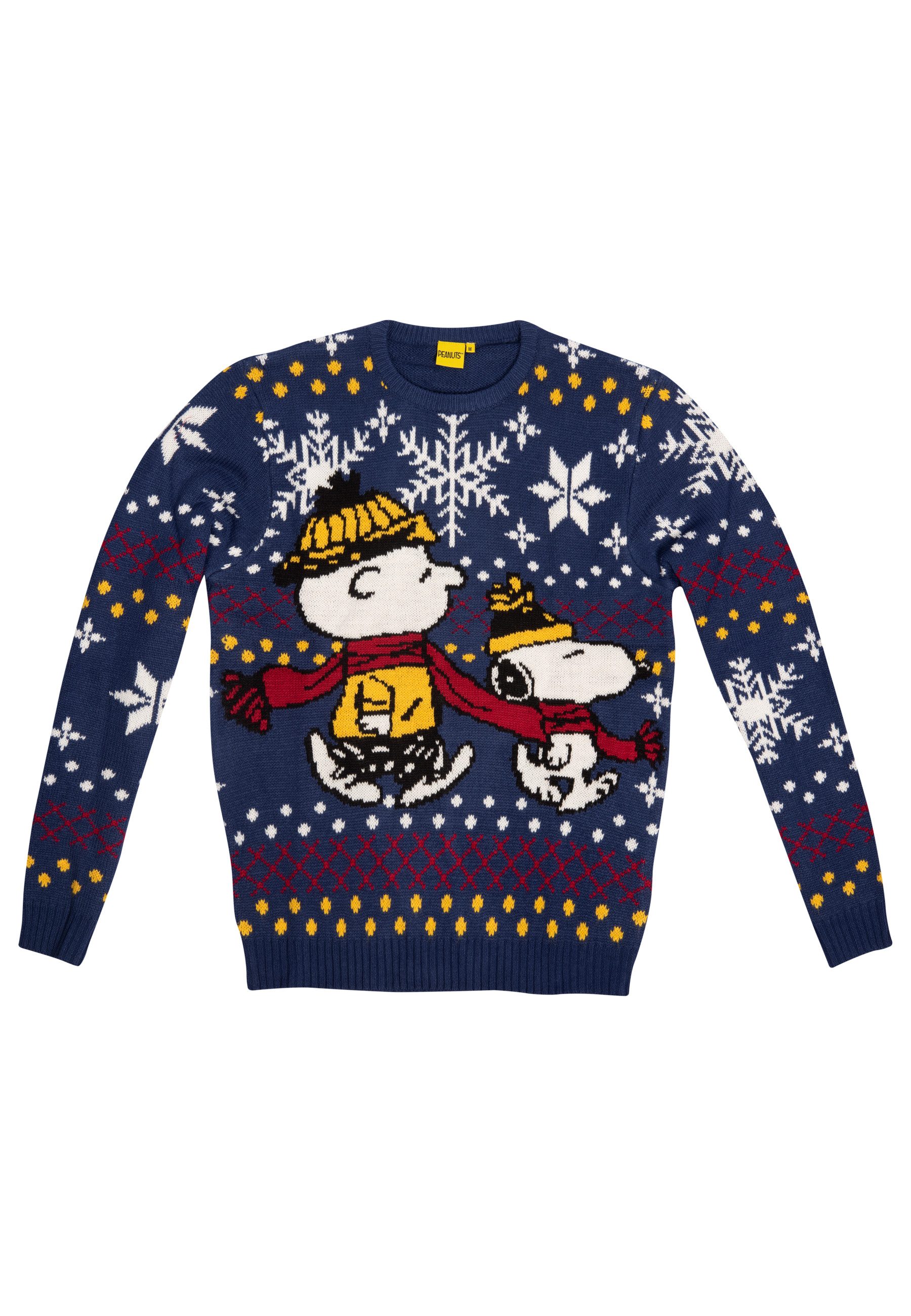 United Labels® Weihnachtspullover The Peanuts Snoopy Winterpullover Unisex Ugly Sweater Pullover Blau