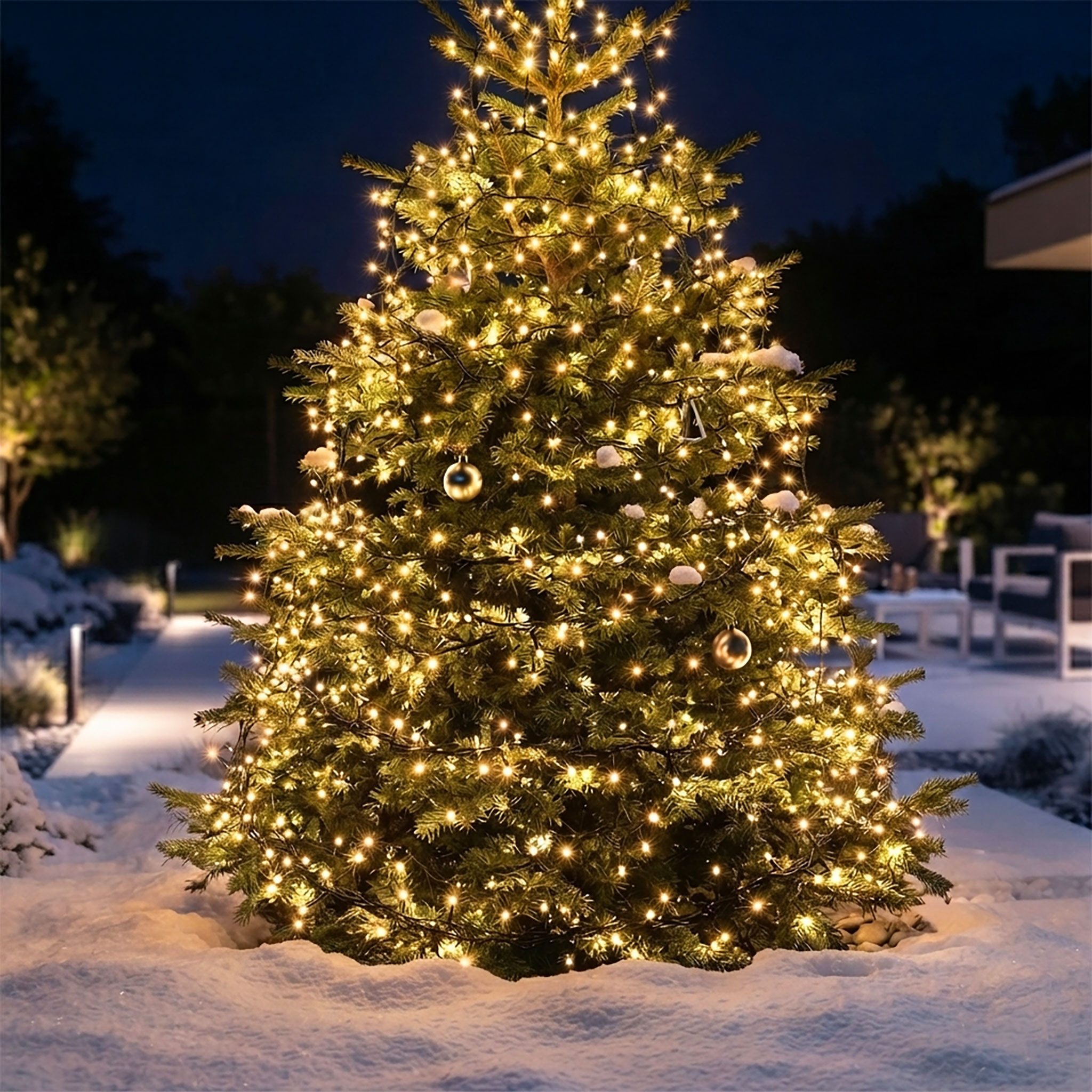 Spetebo LED-Lichterkette LED Weihnachts Außen Lichterkette - 50 m / 500 LED, Garten Deko Beleuchtung - warm weiß – Bild 5 von 5
