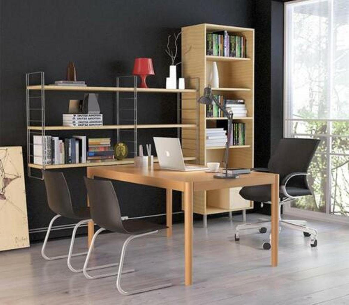 + Büro Design Ess JVmoebel Tisch 4 Tische Esszimmer-Set, Konferenz 150x85 Stuhl Holz Stühle