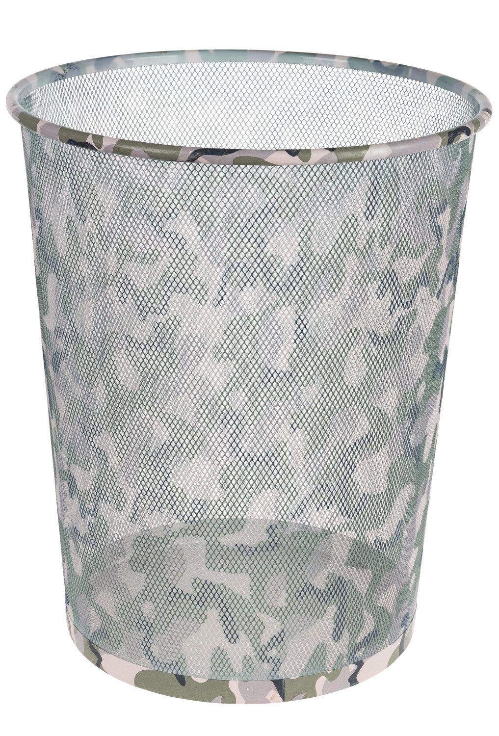 Idena Mülleimer Idena Papierkorb Metall Camouflage,ca. 17,7 Liter