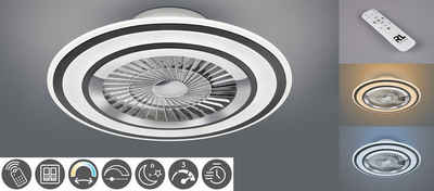 TRIO Leuchten LED Deckenleuchte Flaga, Timerfunktion, Ventilatorfunktion, LED fest integriert, Neutralweiß, mit Ventilator, Fernbedienung., Leuchte/ Ventilator getrennt schaltbar