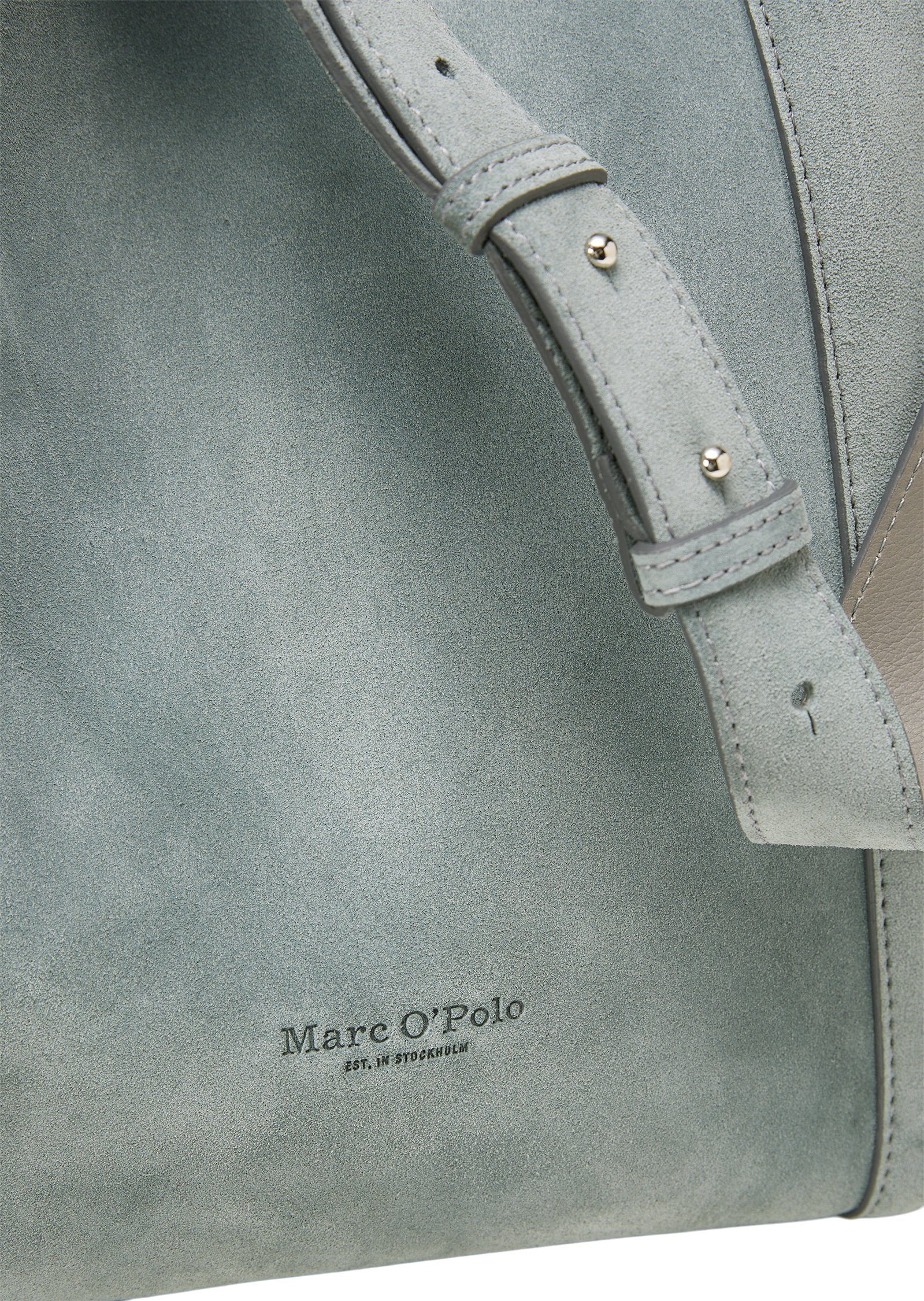 Marc O'Polo Umhängetasche aus softem Velours-Rindsleder grün
