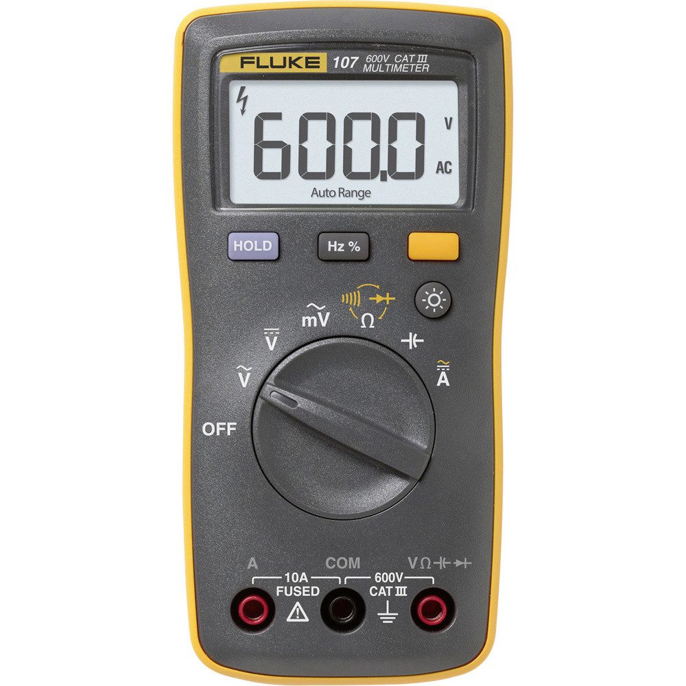 Fluke Spannungsprüfer Fluke FLUKE-107/EUR Hand-Multimeter digital CAT IV 600 V Anzeige (Co, (FLUKE-107/EUR)