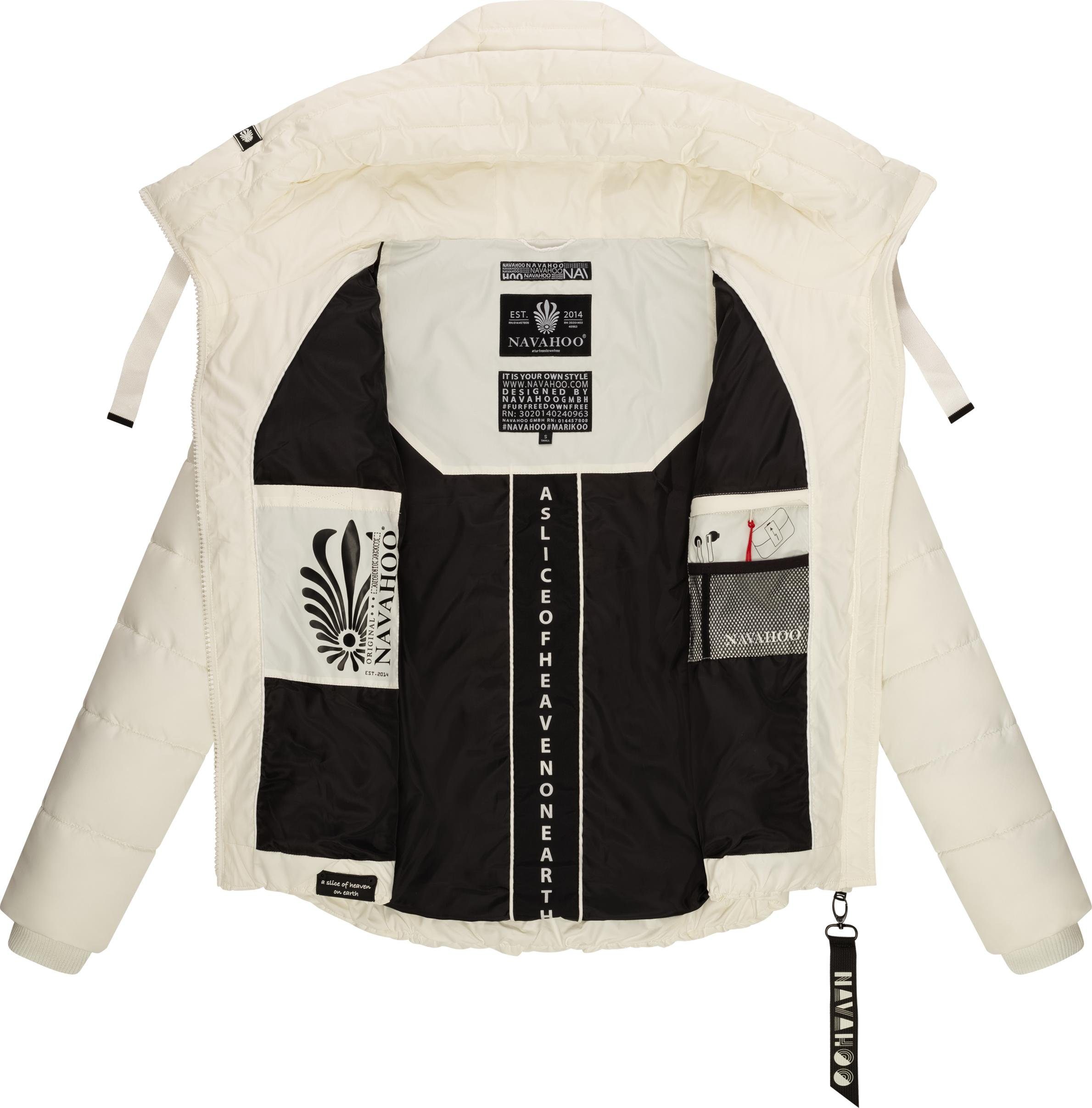 Navahoo Steppjacke Amayaa stylische Damen Winterjacke mit coolen Applikationen – Bild 5 von 5