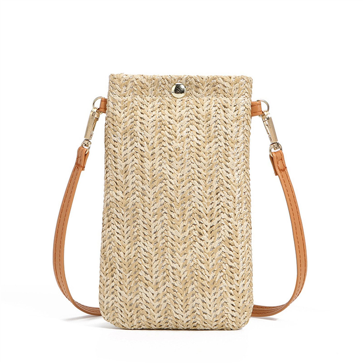 Strandtasche Kleine Crossbody Stroh Handtasche Leichtgewicht