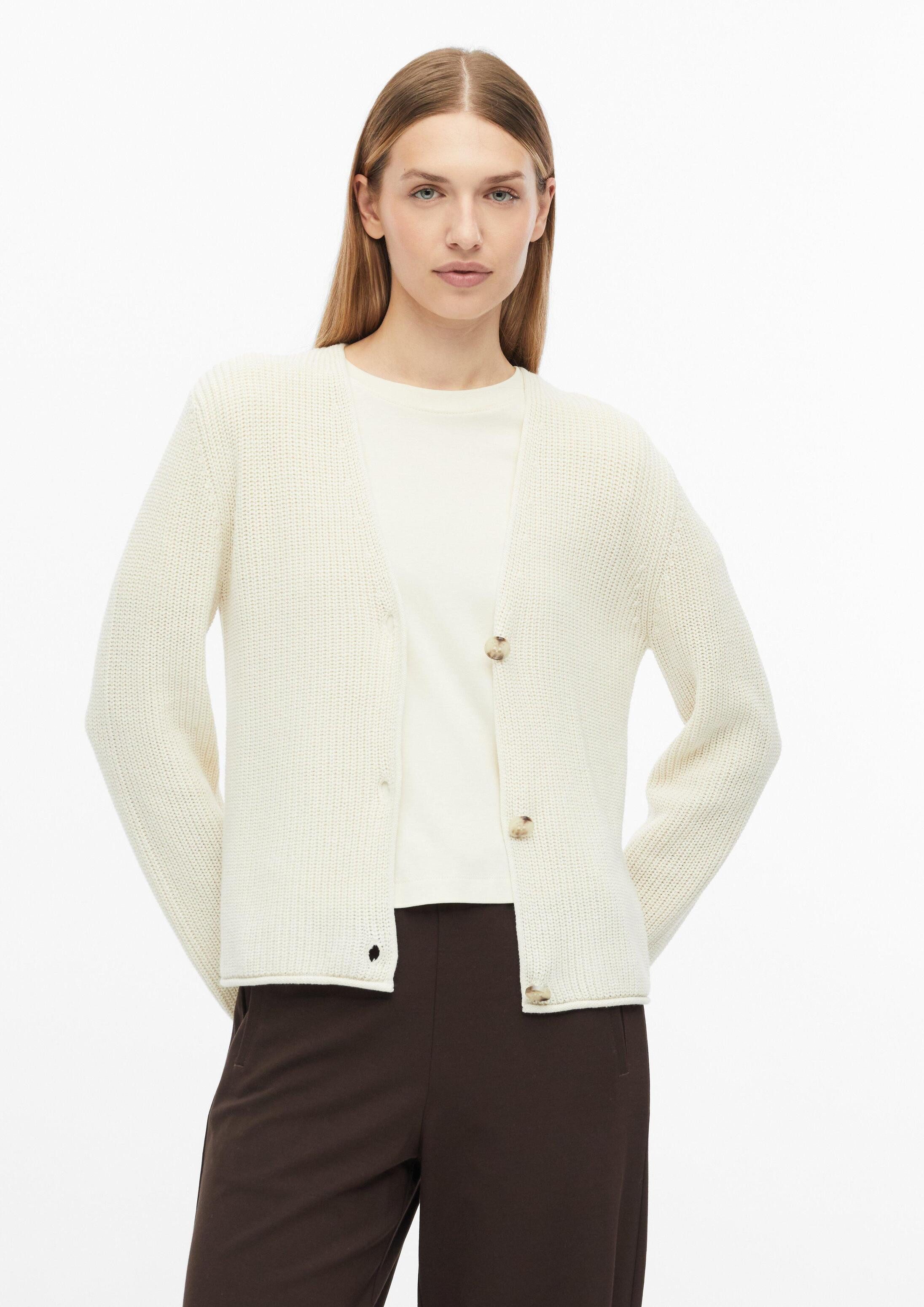 s.Oliver Cardigan Strickjacke Strickjacke mit V-Ausschnitt aus Baumwollmix