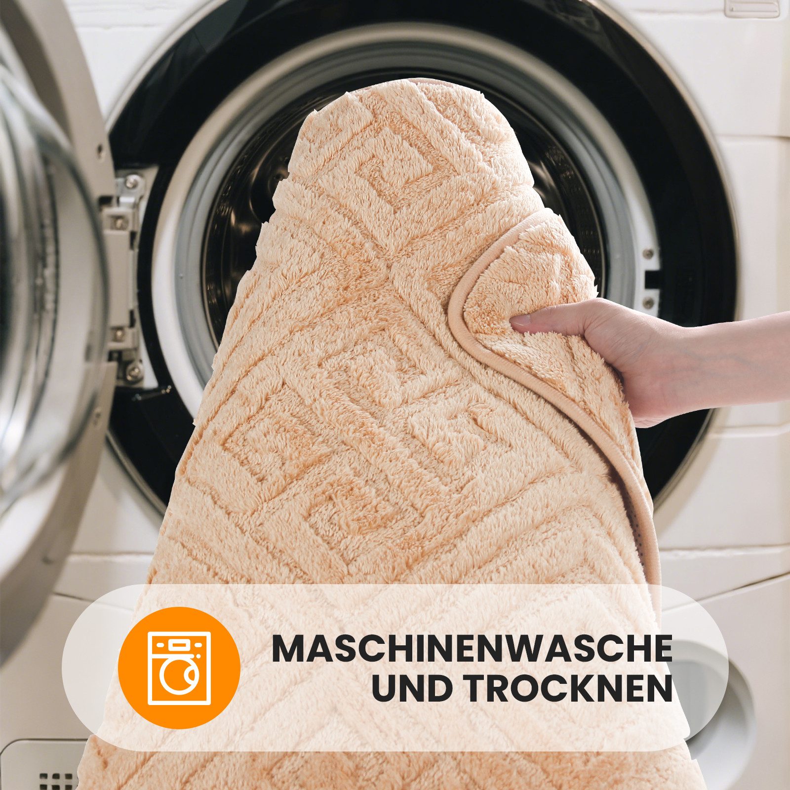HOMELUX Badematte Badgarnitur 2-teilig mit Ausschnitt, weich & rutschfest, 2BL58, Größe: 50x80cm+40x50cm – Bild 5 von 5