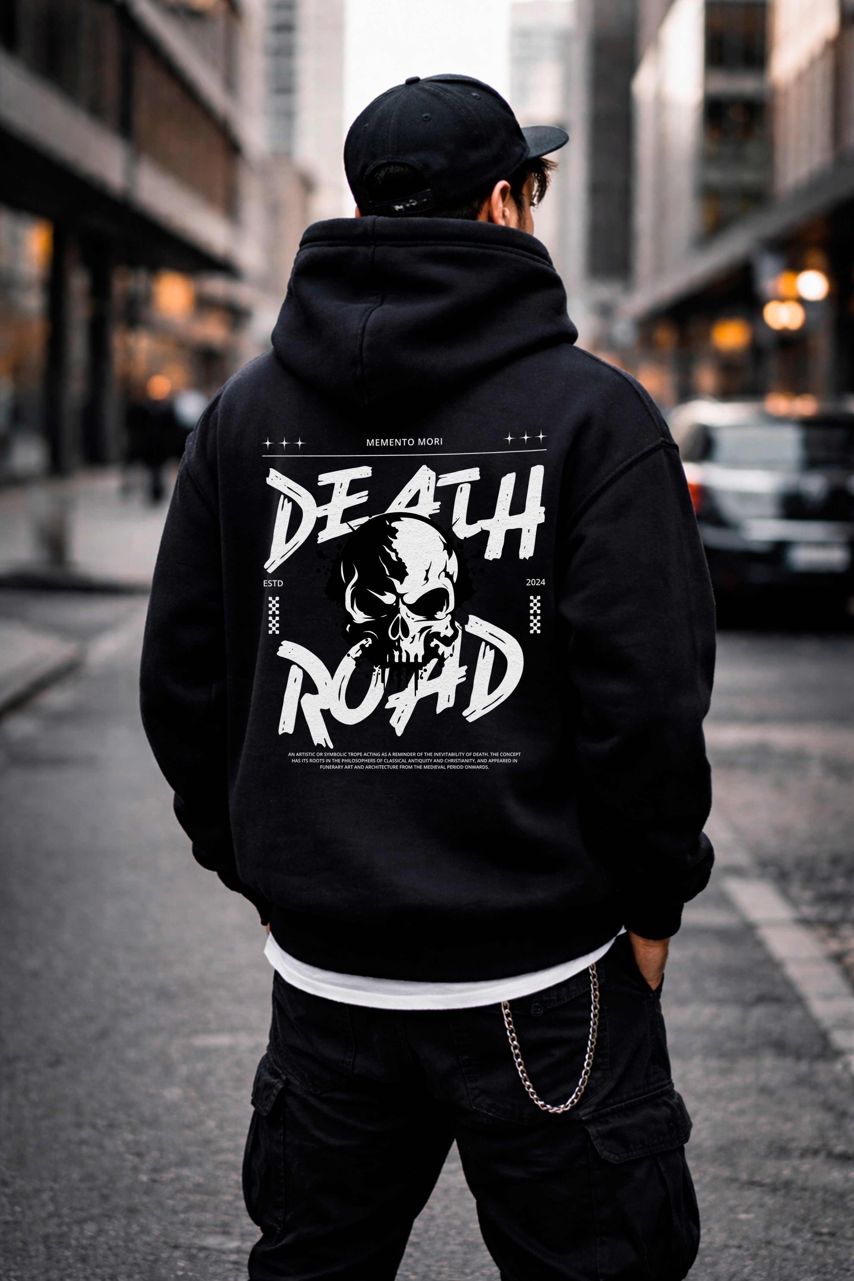 Banco Hoodie Herren Pullover mit Kapuze Langarm - Streetwear Rückenprint, Kapuze, Kängurutasche