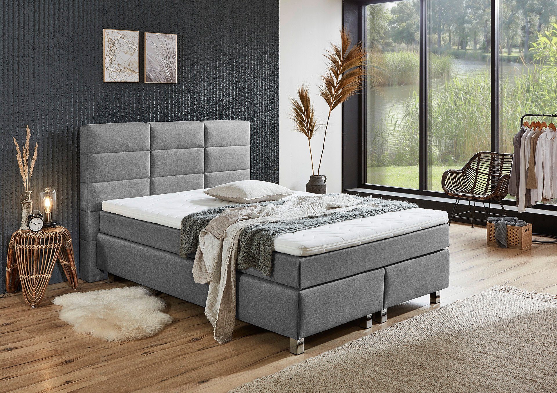 Westfalia Schlafkomfort Boxspringbett wahlweise mit Kaltschaum-Topper günstig online kaufen