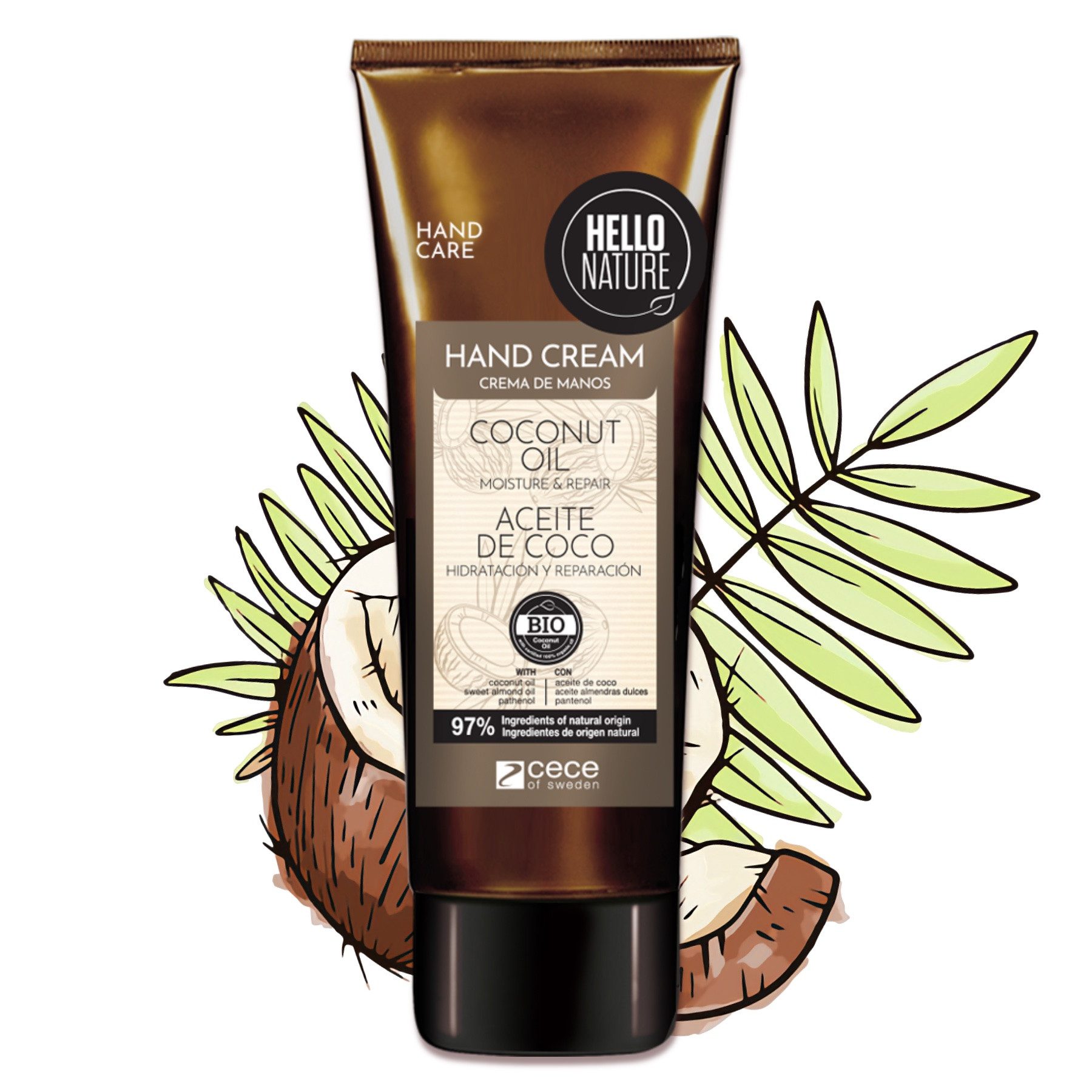 Hello Nature Handcreme Handpflege Intense Reparatur mit Kokosnussöl BIO Vegan Hello Nature, 1-tlg., Handcreme, Hello Nature, Handpflege