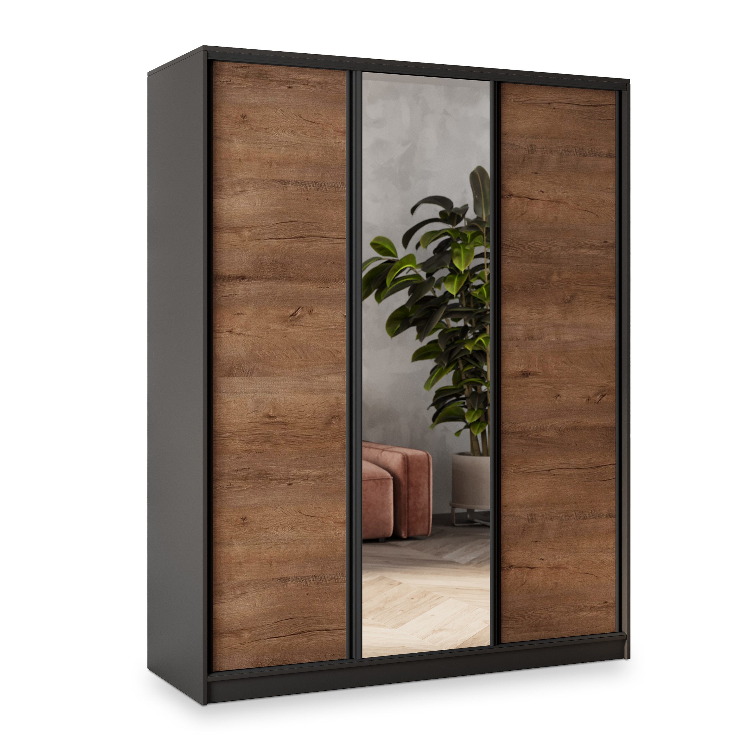 Masseno Schwebetürenschrank SORE Kleiderschrank mit Spiegel und Schubladen günstig online kaufen