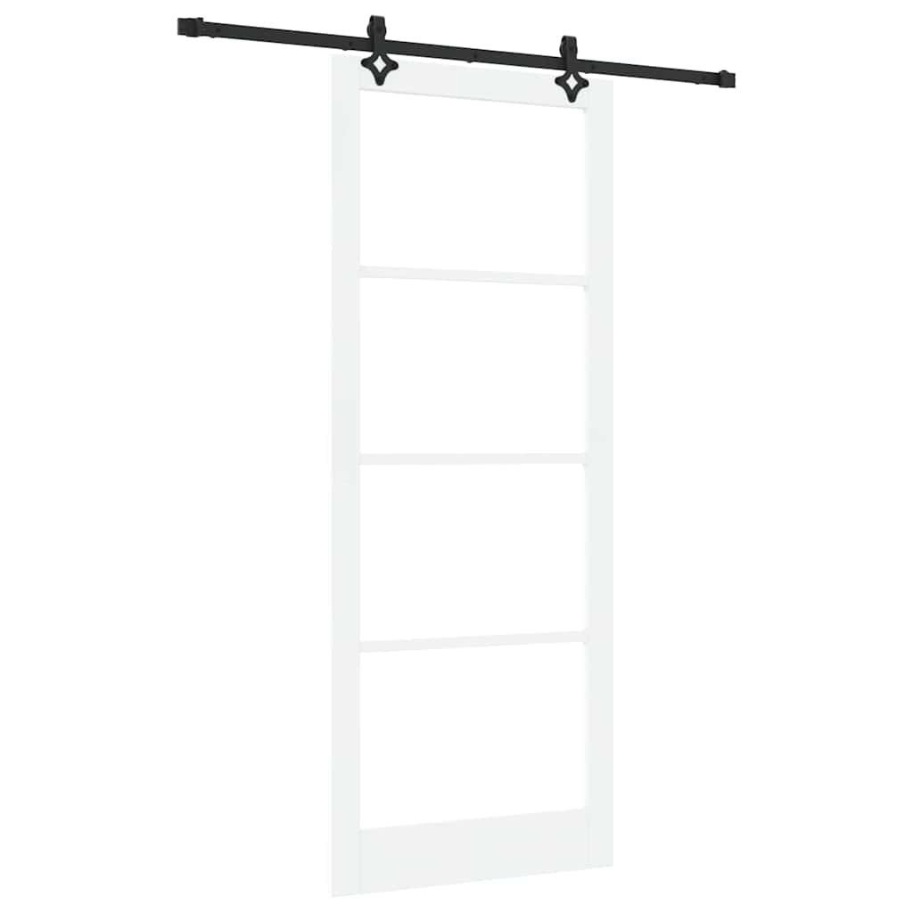 vidaXL Haustür Schiebetür ORKDAL Weiß und Schwarz 93 x 232 cm (1-St)