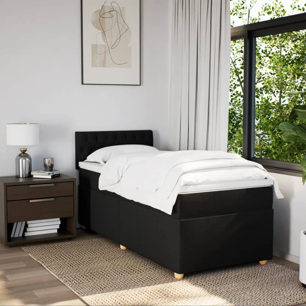 vidaXL Bett Boxspringbett mit Matratze Schwarz günstig online kaufen