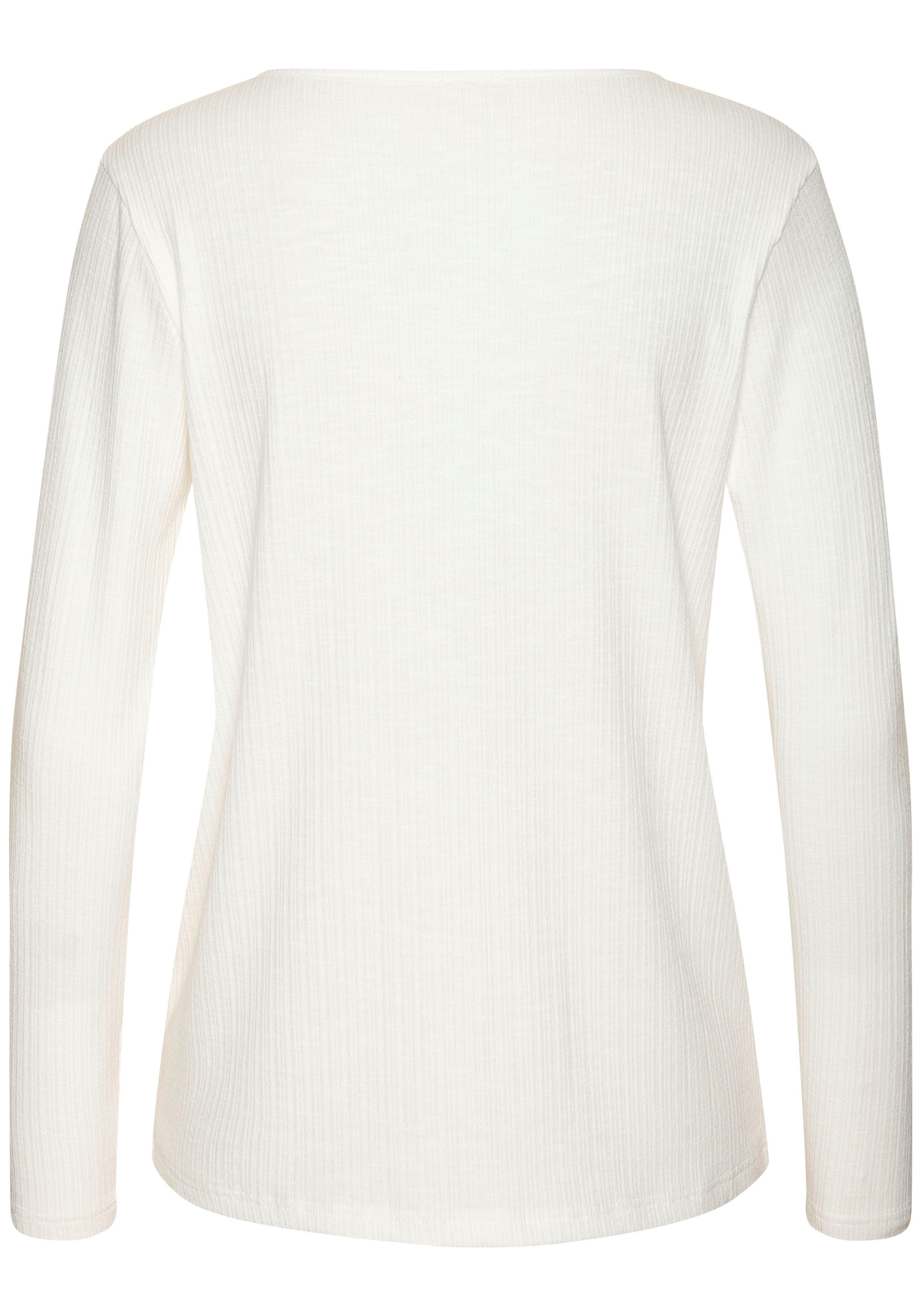 Vivance by Lascana Langarmshirt mit Rippstruktur aus weichfließender Qualität mit Viskose – Bild 3 von 5