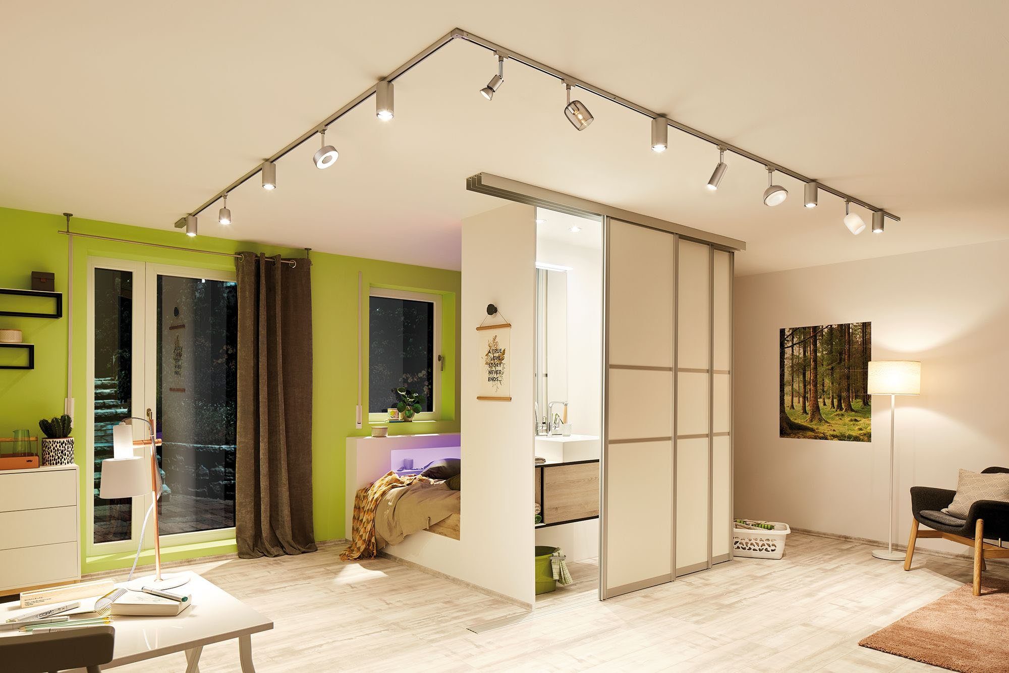 Paulmann Schienensystem-Leuchten URail Set G10 Blossom Rauch Chrom matt max günstig online kaufen