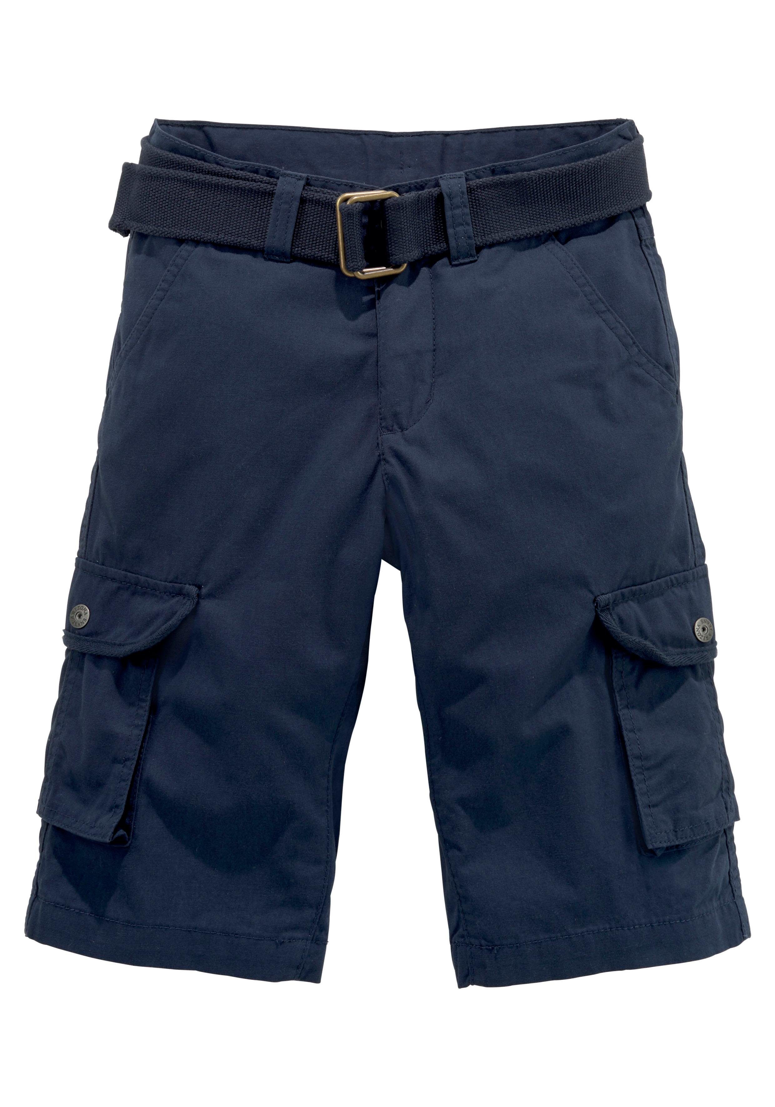 Shorts 2tgl. Bermudas mit Gürtel