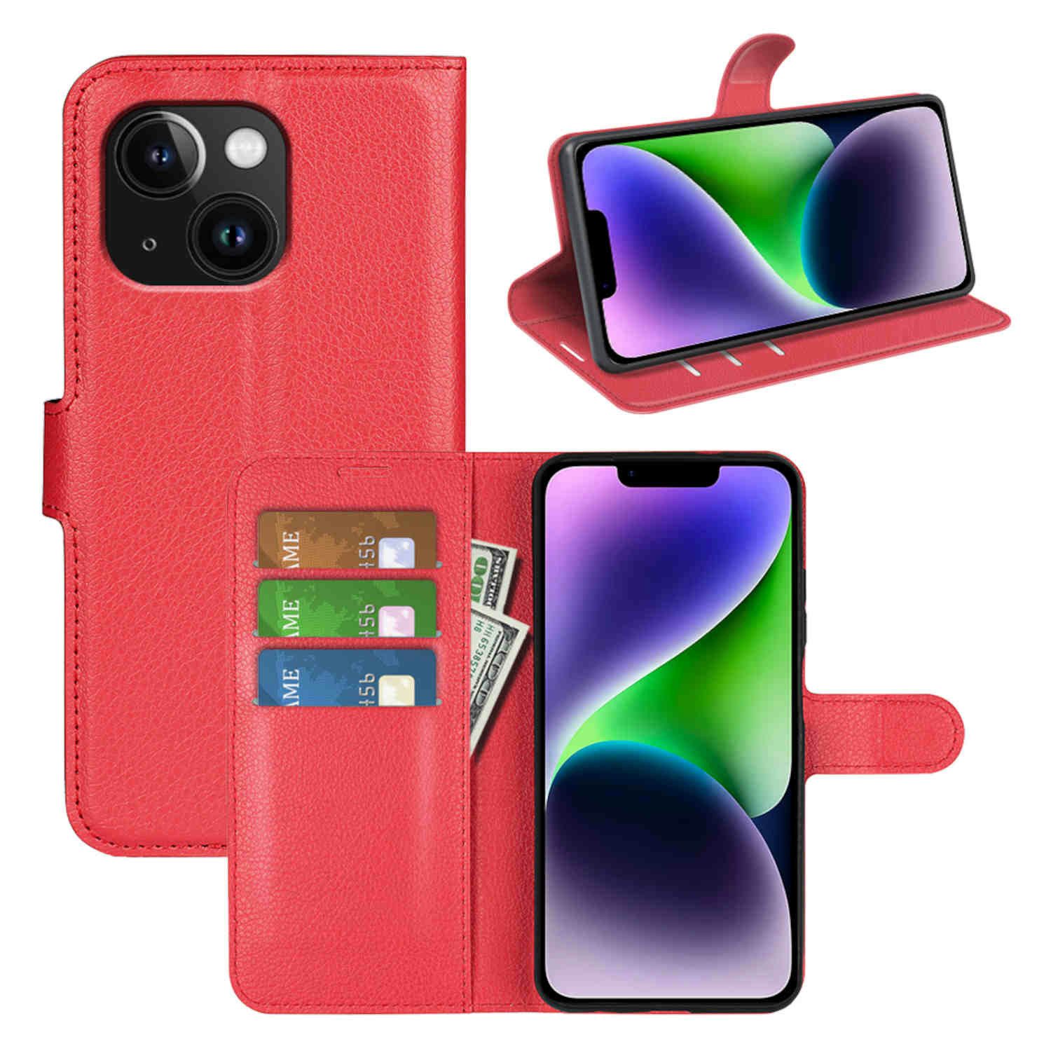 Wigento Handyhülle Für Apple iPhone 15 Handy Tasche Wallet Premium Schutz Hülle Case