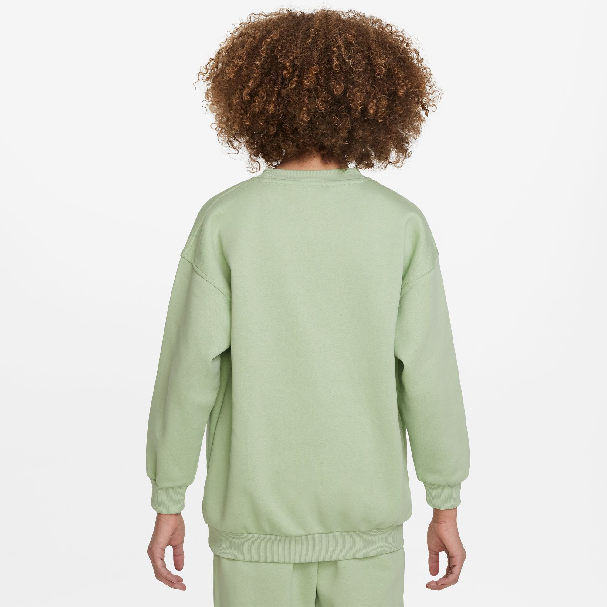FLEECE SWEATSHIRT KIDS' Nike Sweatshirt Sportswear HONEYDEW/WHITE BIG CLUB (GIRLS) OVERSIZED