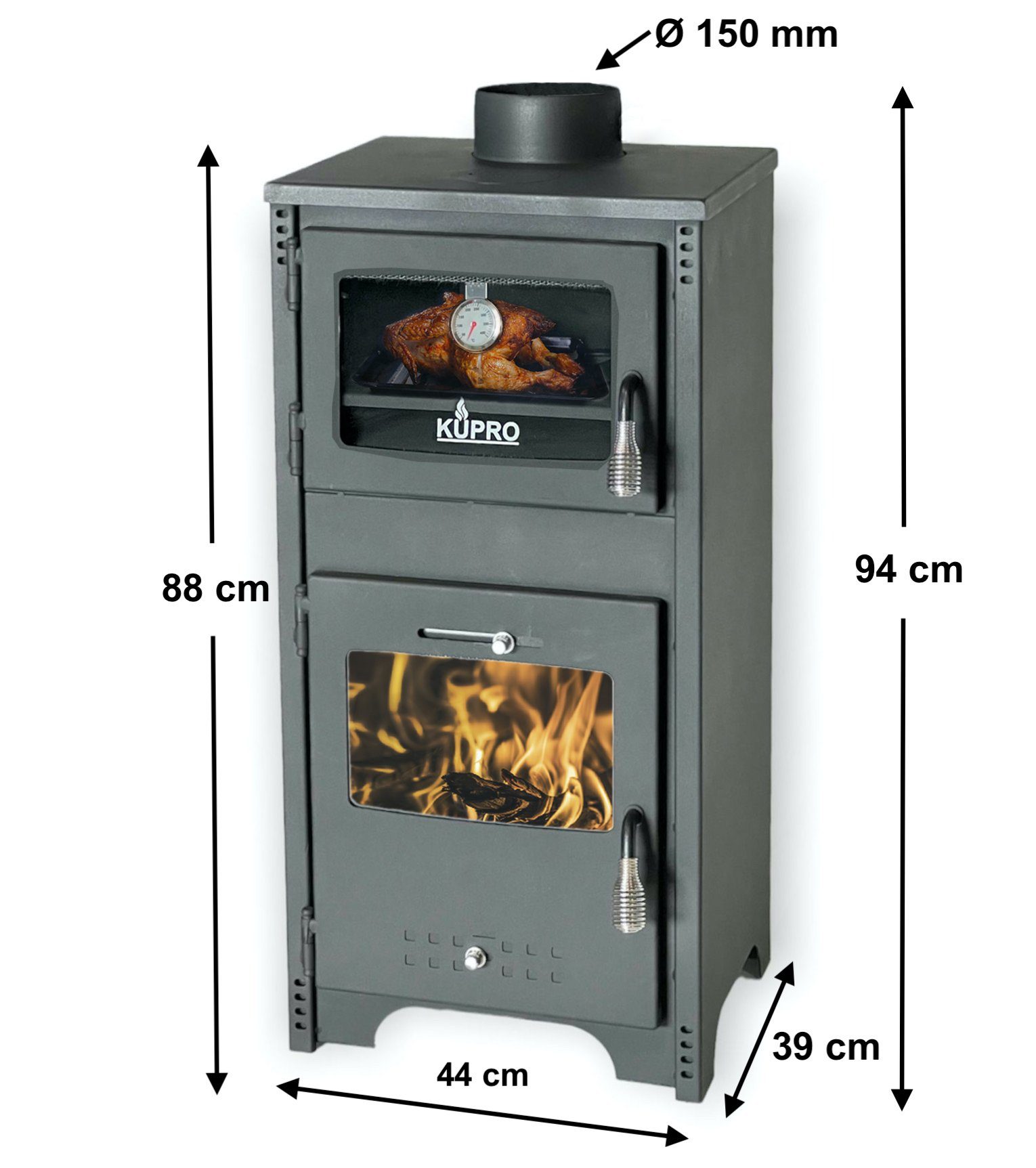 Ltd Kamin Ever Holz, und mit 7,85 kW Email Kaminofen Kaminofen Holzofen 2 Backfach Herdplatte Ofen Kupro