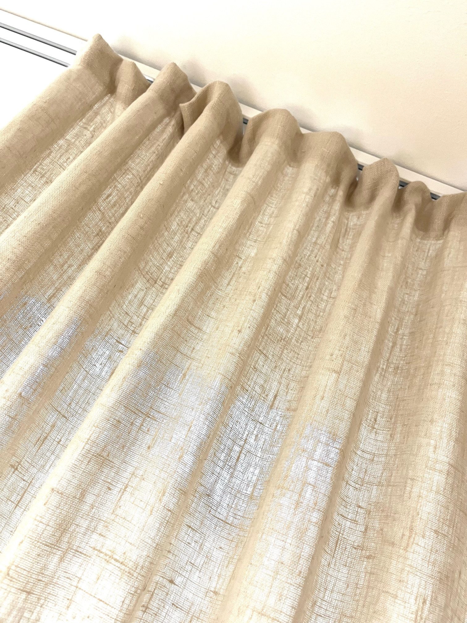 novumfix Vorhang Leinengardine beige 100% Naturfaser günstig online kaufen