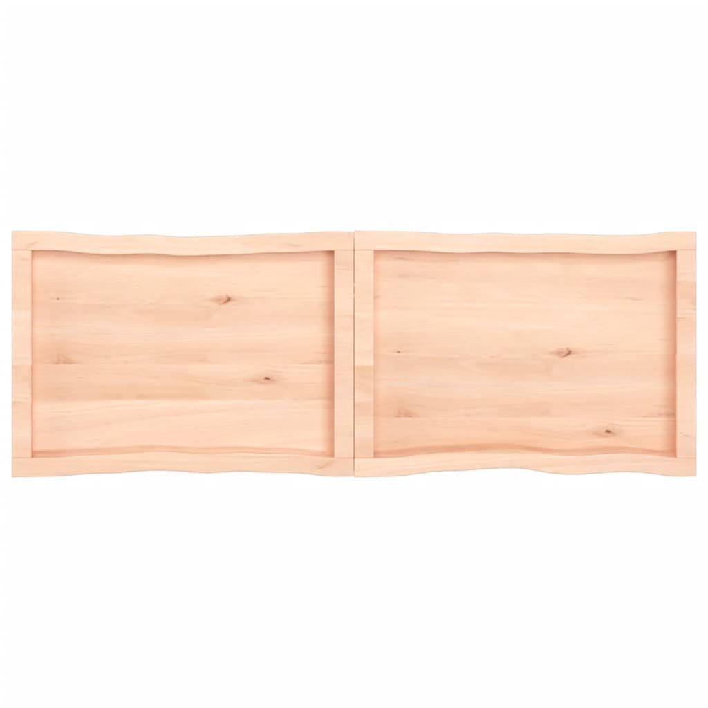 Tischplatte 140x50x(2-4) Unbehandelt cm Massivholz Baumkante St) furnicato (1