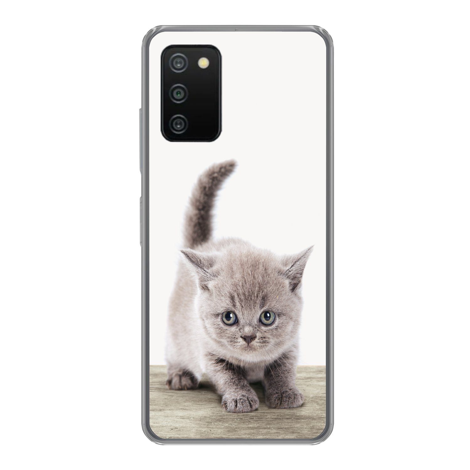 MuchoWow Handyhülle für Samsung Galaxy A03s Kätzchen - Katze - Haustiere - Jungen - Kinder, Smartphone-Bumper, Print, Handy Schutzhülle Dünn