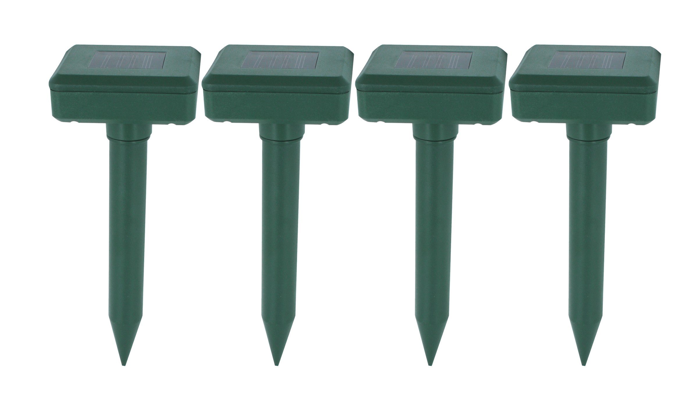 BigDean Ultraschall-Tierabwehr 4x Solar Maulwurfschreck Maulwurffalle M, 4-tlg.