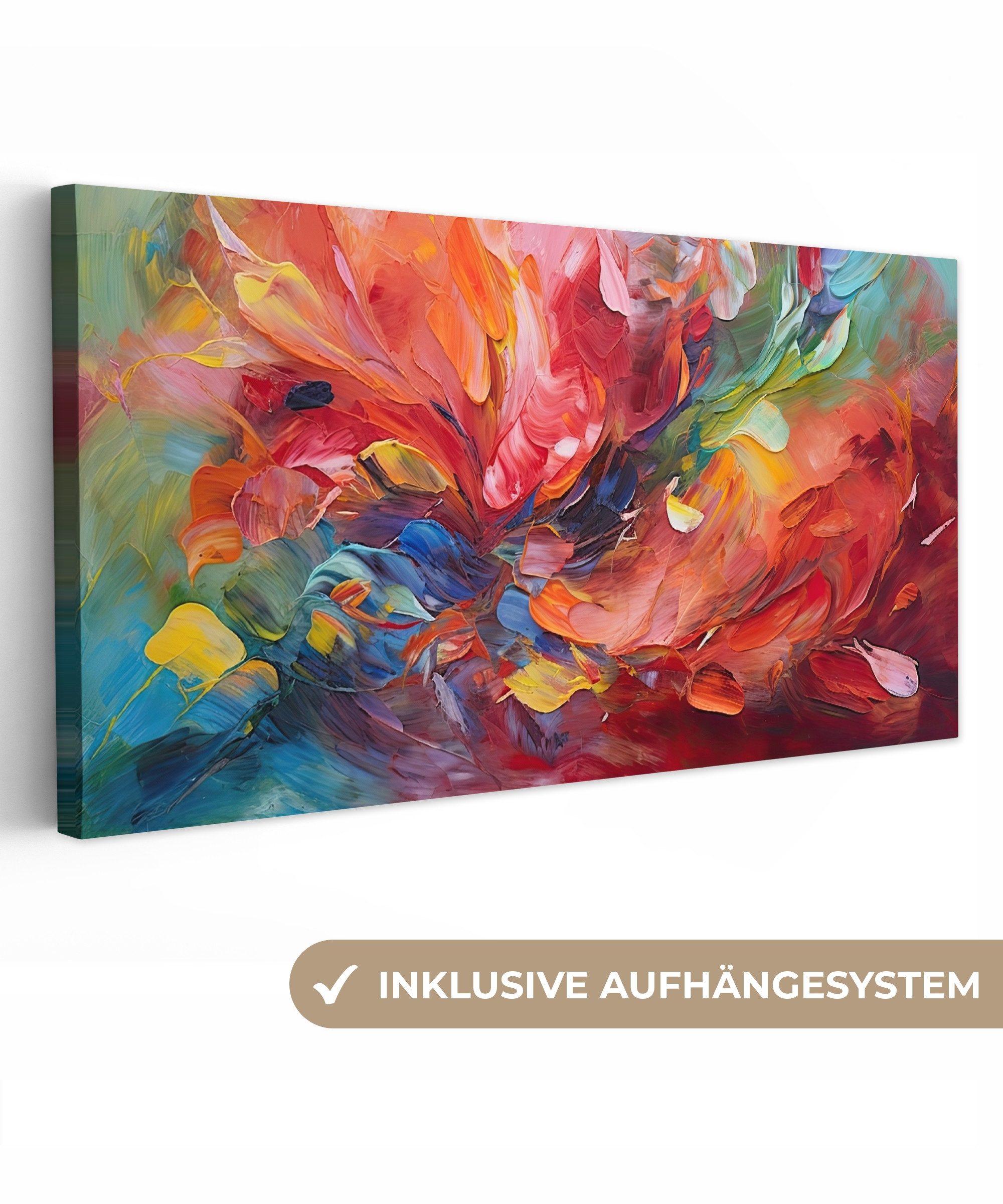 OneMillionCanvasses® Leinwandbild Panorama Ölfarbenoptik - Kunst - Abstrakt günstig online kaufen