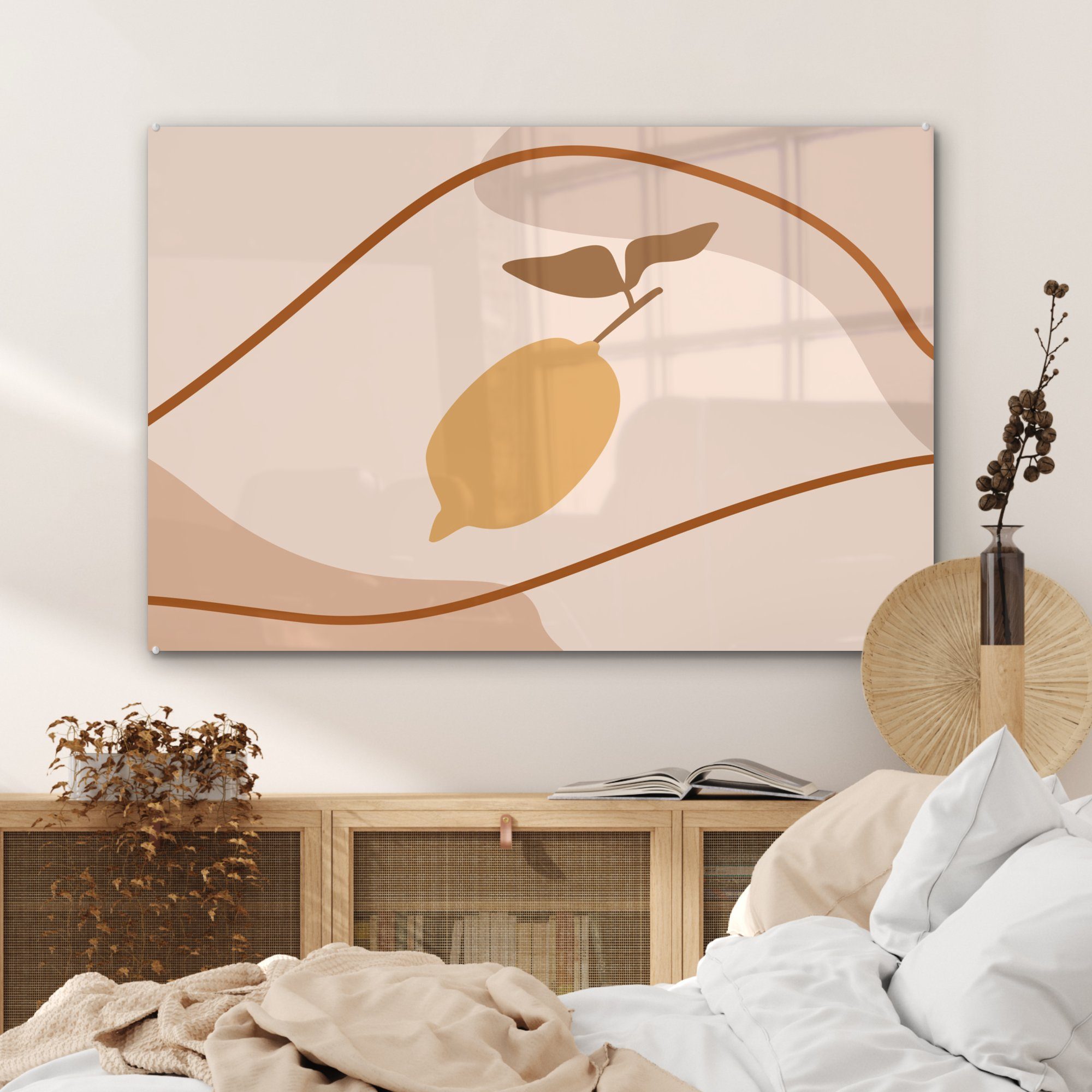 MuchoWow Acrylglasbild Sommer & Zitrone St), Schlafzimmer Wohnzimmer Obst, (1 - Acrylglasbilder 