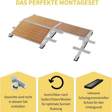 avoltik Montageset für 4 Solar Module Solarmodulhalterung witterungsbeständig Solarmodul-Halterung, (Montageset für 4 Solarmodule, Für 4 Solarmodule, Für 4 Solarmodule)