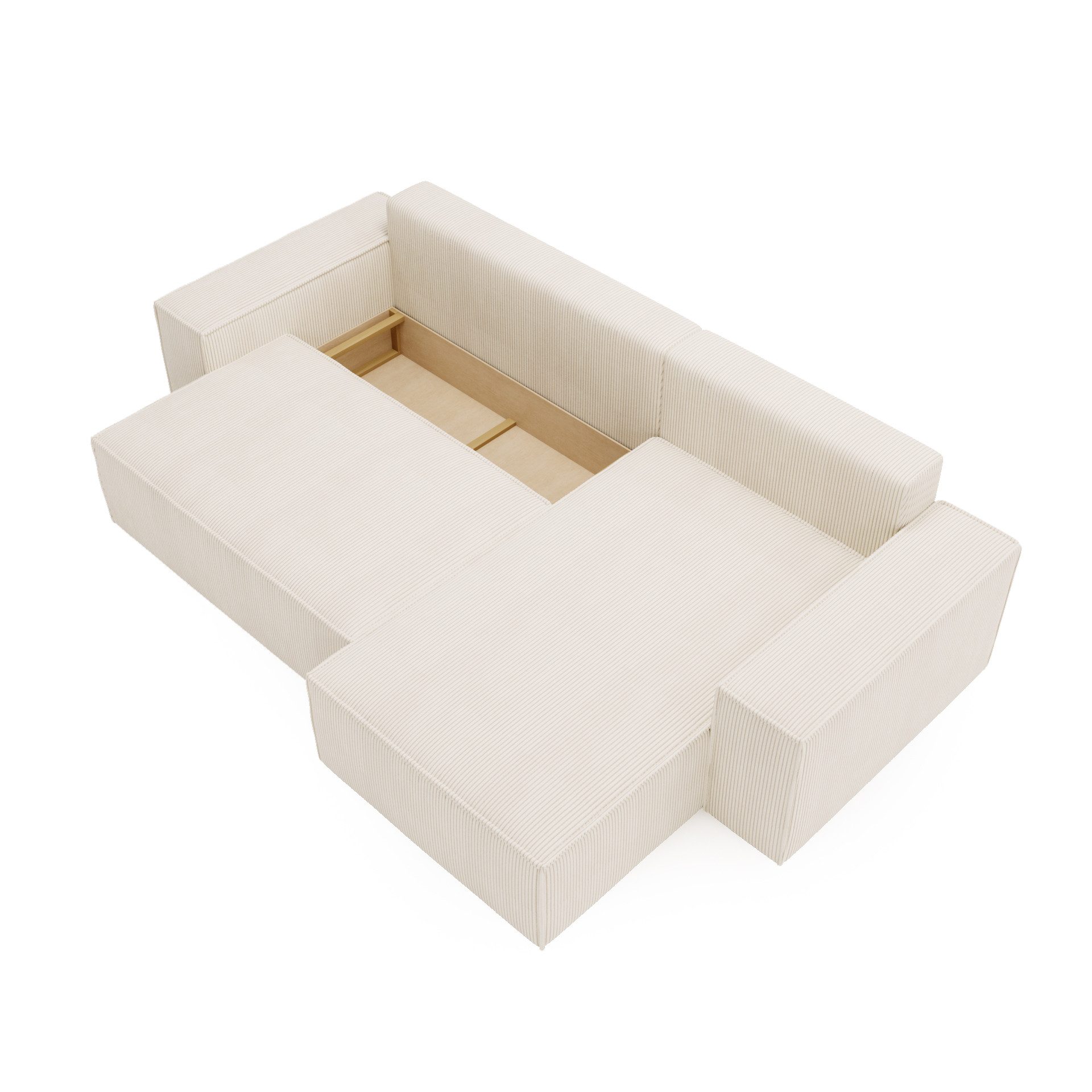 yourhouse24 Ecksofa Olimpia L, 279 cm, Cord, L-Form mit Schlaffunktion & Bettkasten, Modernes Ecksofa im angesagten Cord-Look