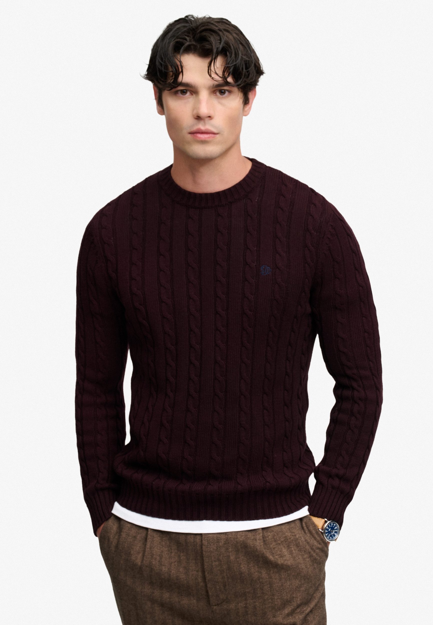Superdry Strickpullover COTTON CABLE KNIT CREW Winter Port