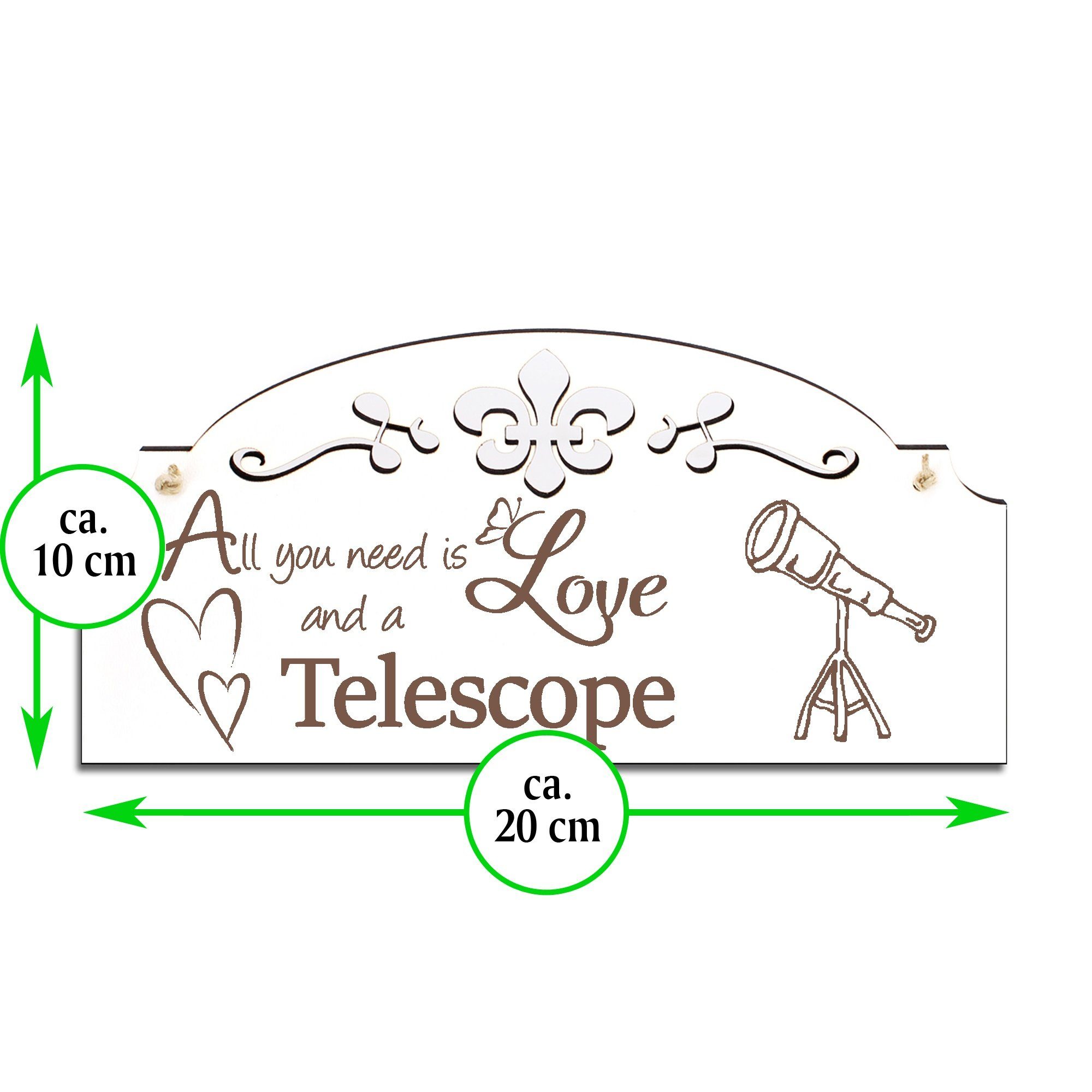 Dekolando Hängedekoration Teleskop you is 20x10cm Deko All Love need