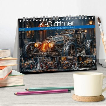 CALVENDO Wandkalender KI-Oldtimer (Tischkalender 2025 DIN A5 quer), CALVENDO Monatskalender