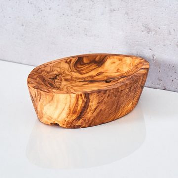 Levandeo® Dekoschale, Olivenholz-Seifenschale ca.12x7cm oval Seifenhalter Badzubehör Holz