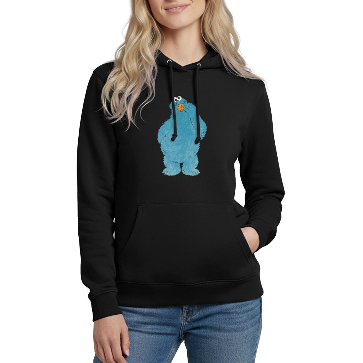 Spreadshirt Hoodie Sesamstraße Krümelmonster Naschen Damen Hoodie (1-tlg)