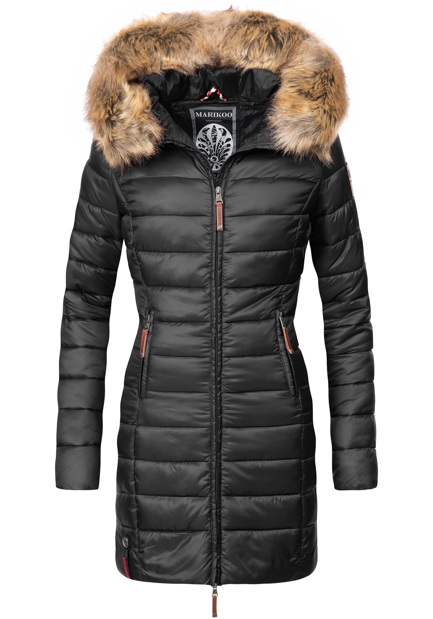 Marikoo Steppmantel Rose-Stepp zeitloser Winterparka mit großer Kunstfellka günstig online kaufen
