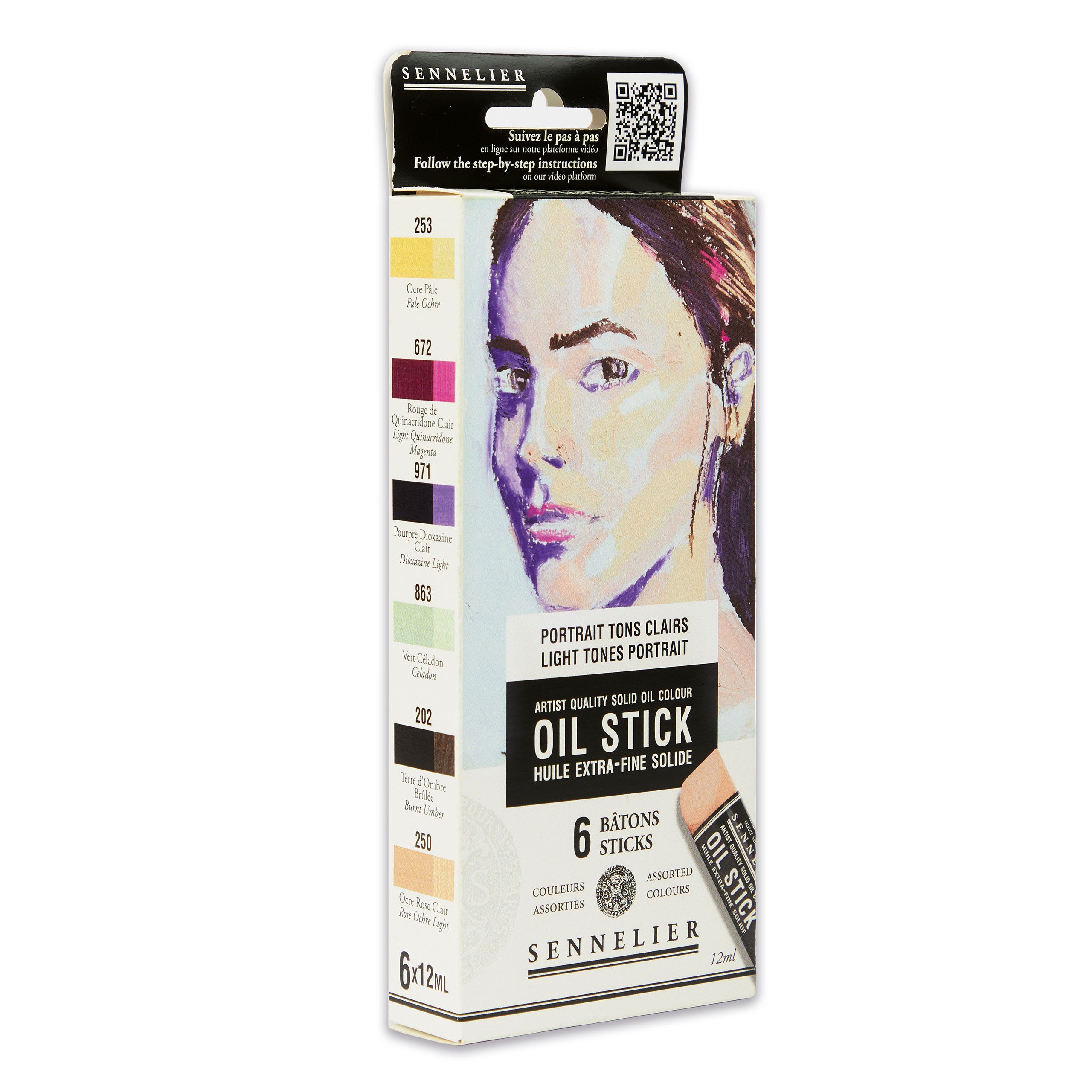 SENNELIER Ölfarbe Set mit 6 Mini Oil Sticks - helle Farben - N130116.01