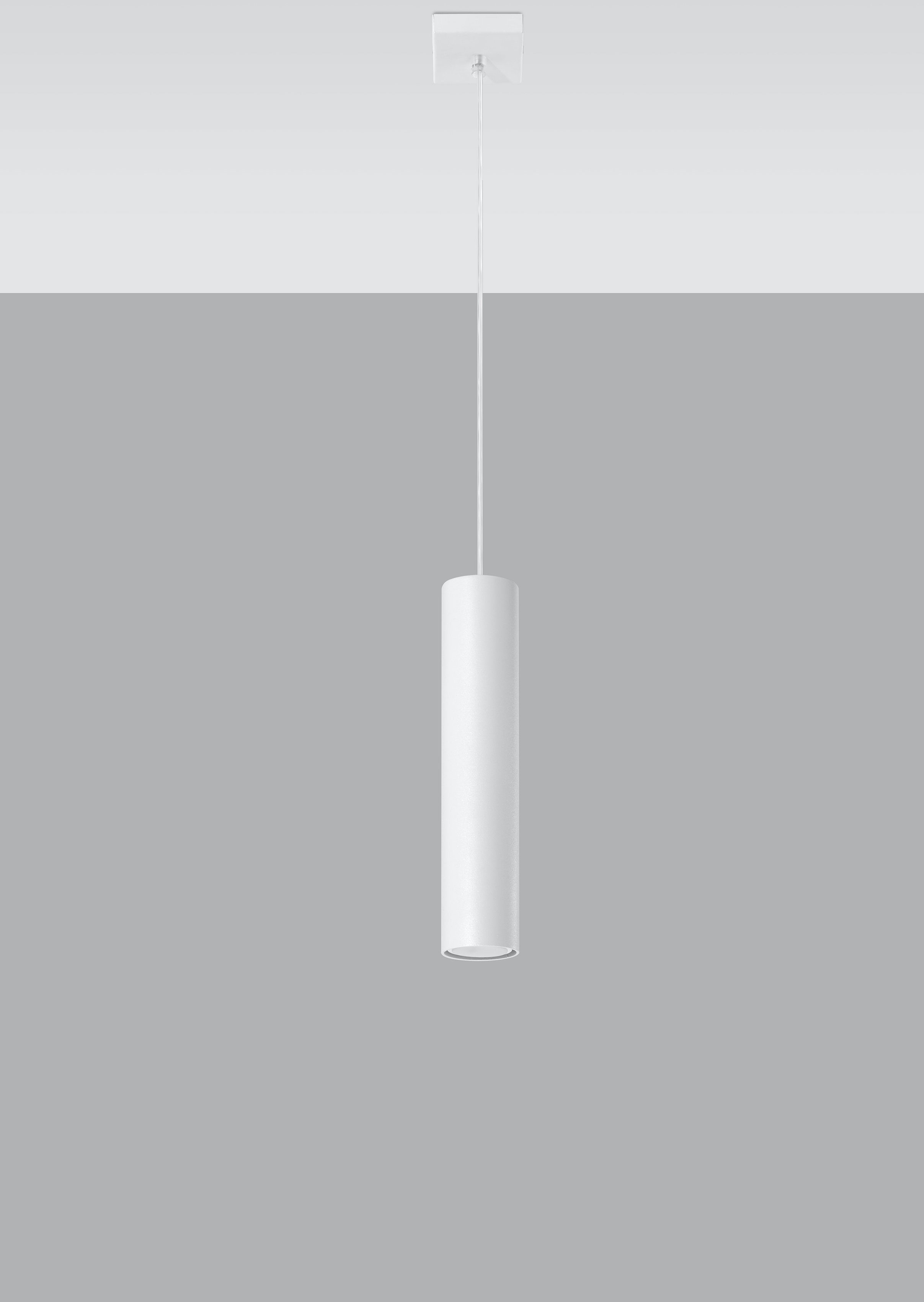 SOLLUX lighting Wandleuchte Hängelampe Pendelleuchte LAGOS 1 weiß, 1x GU10,  ca. 8x8x100 cm, geeignet für Leuchtmittel GU10 max. 40 Watt