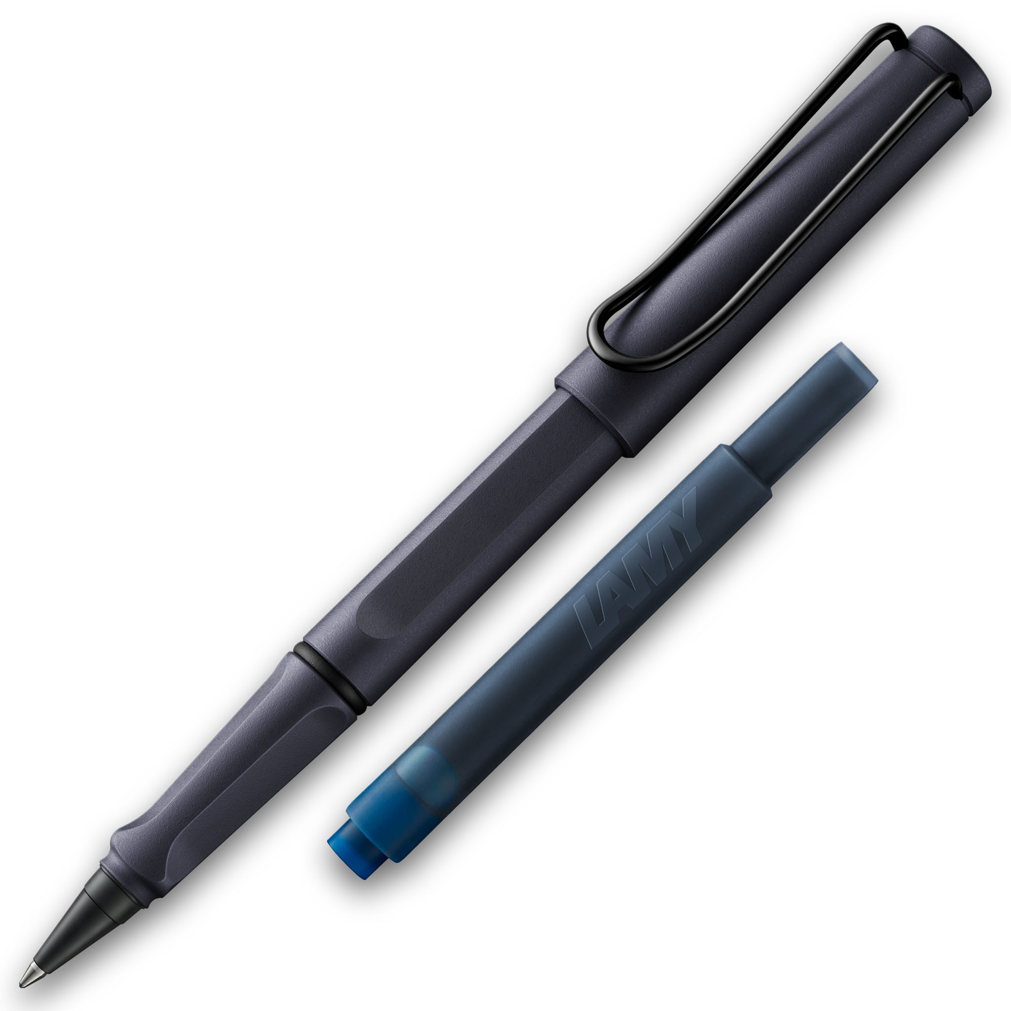 LAMY Tintenroller LAMY Tintenroller Safari Stahl Schwarz ROLL-INK Füller ergonomisch mit
