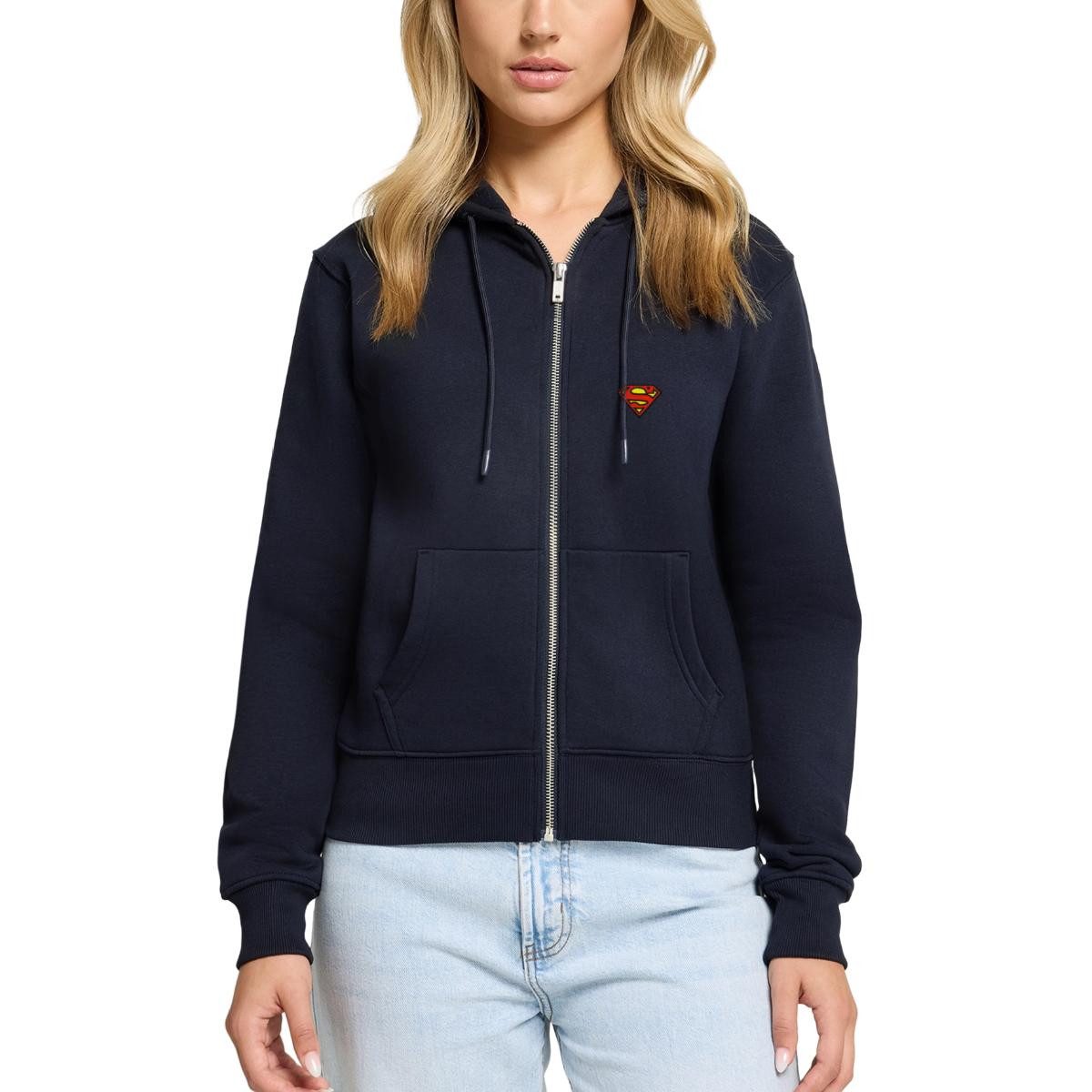 Spreadshirt Hoodie Superman Original Logo S-Shield Stick Kapuzenjacke Damen (1-tlg)