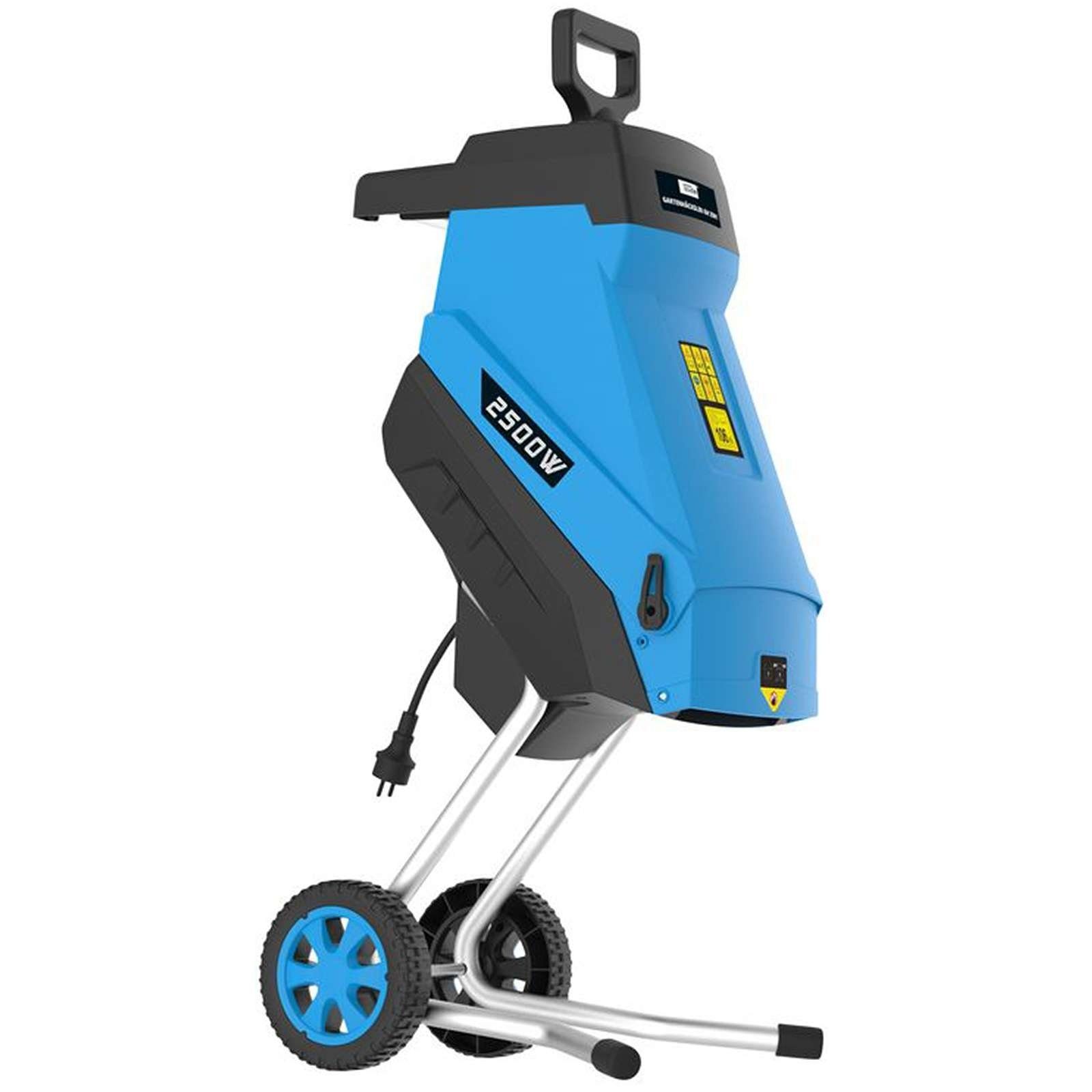 DEKOPRO Gartenhäcksler 2500W - Für Äste Bis 45mm, Mit Rädern & Sicherheitsschalter