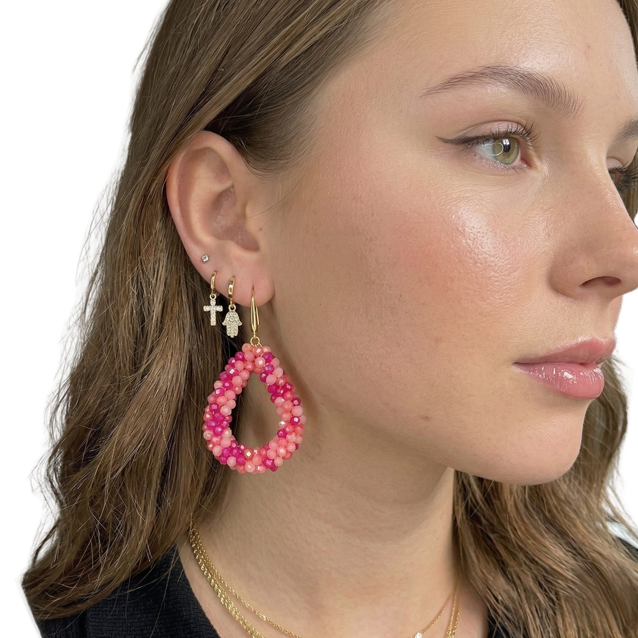 NEXORA Perlenohrringe Perlenohrringe Damen Boho Statement Tropfen Ohrringe (Paar, Paar), Perlenoptik, Tropfenform, goldfarbene Ohrhaken, leicht, elegant