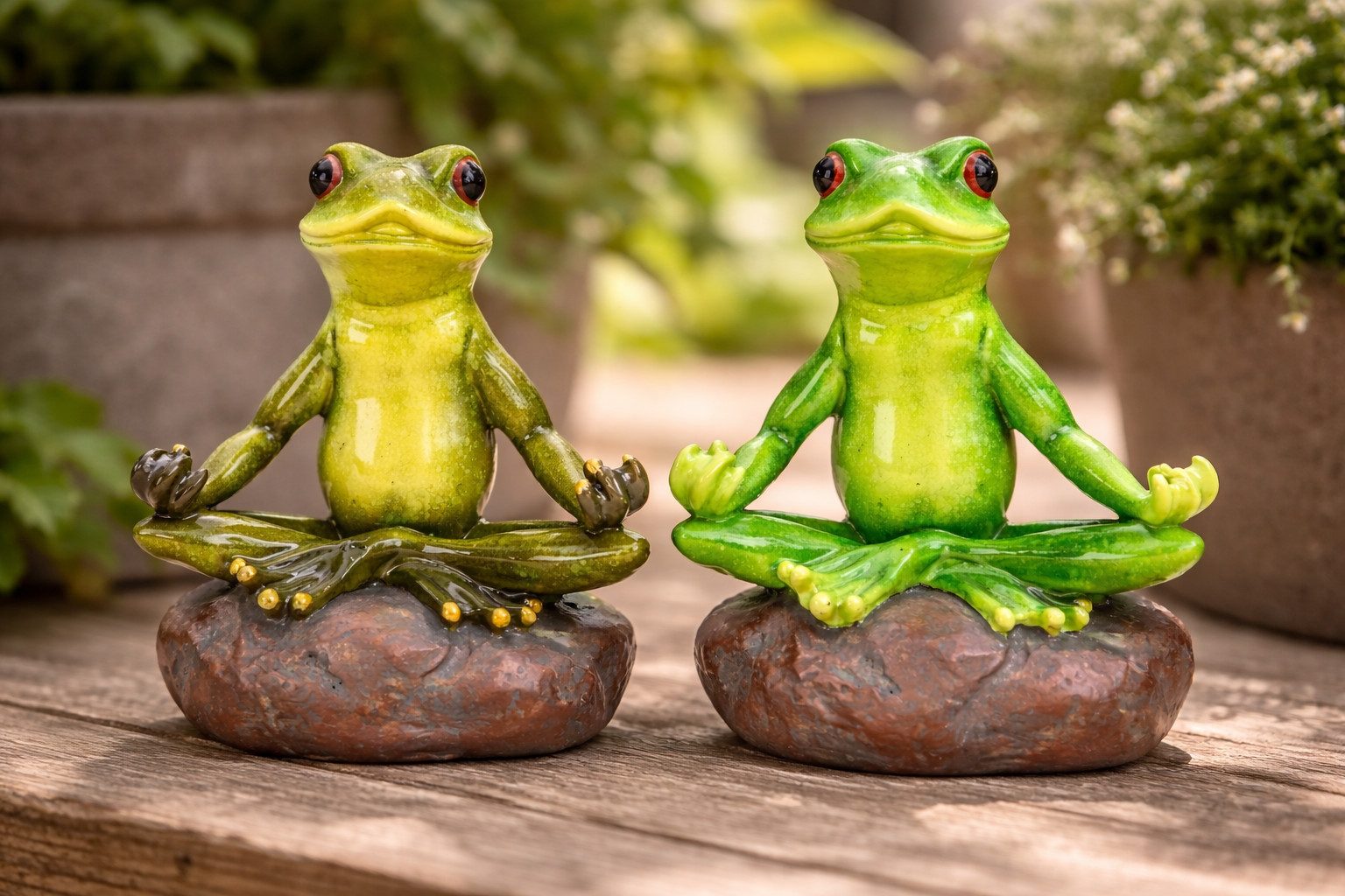 MF Comicfigur Froggy Zenito Yoga Frosch 2er Set Dekofigur 11 cm (2 St)